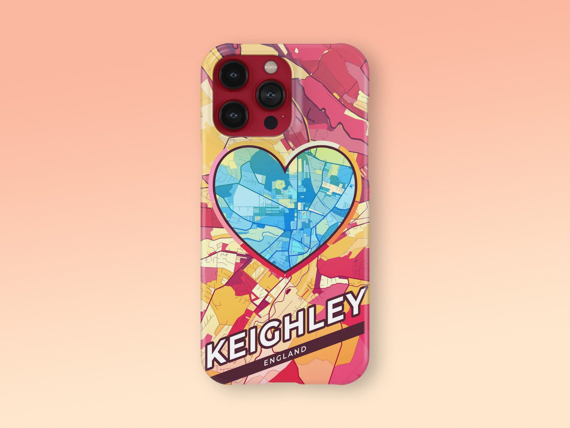 Keighley England slim phone case with colorful icon. Birthday, wedding or housewarming gift. Couple match cases. 2