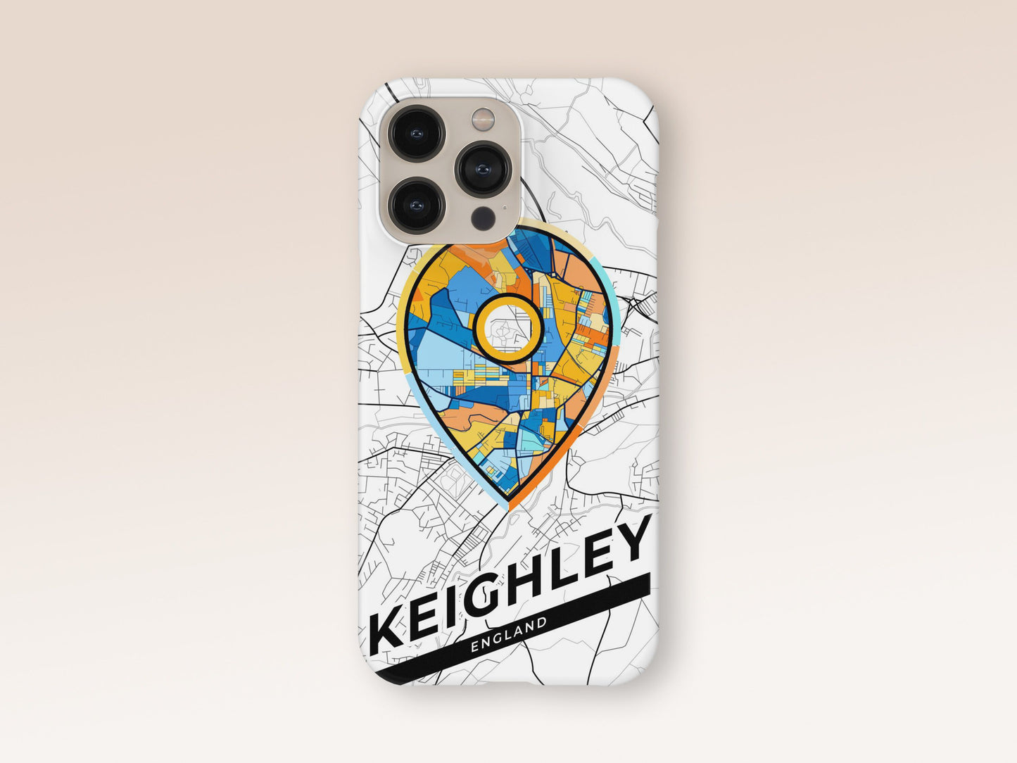 Keighley England slim phone case with colorful icon. Birthday, wedding or housewarming gift. Couple match cases. 1