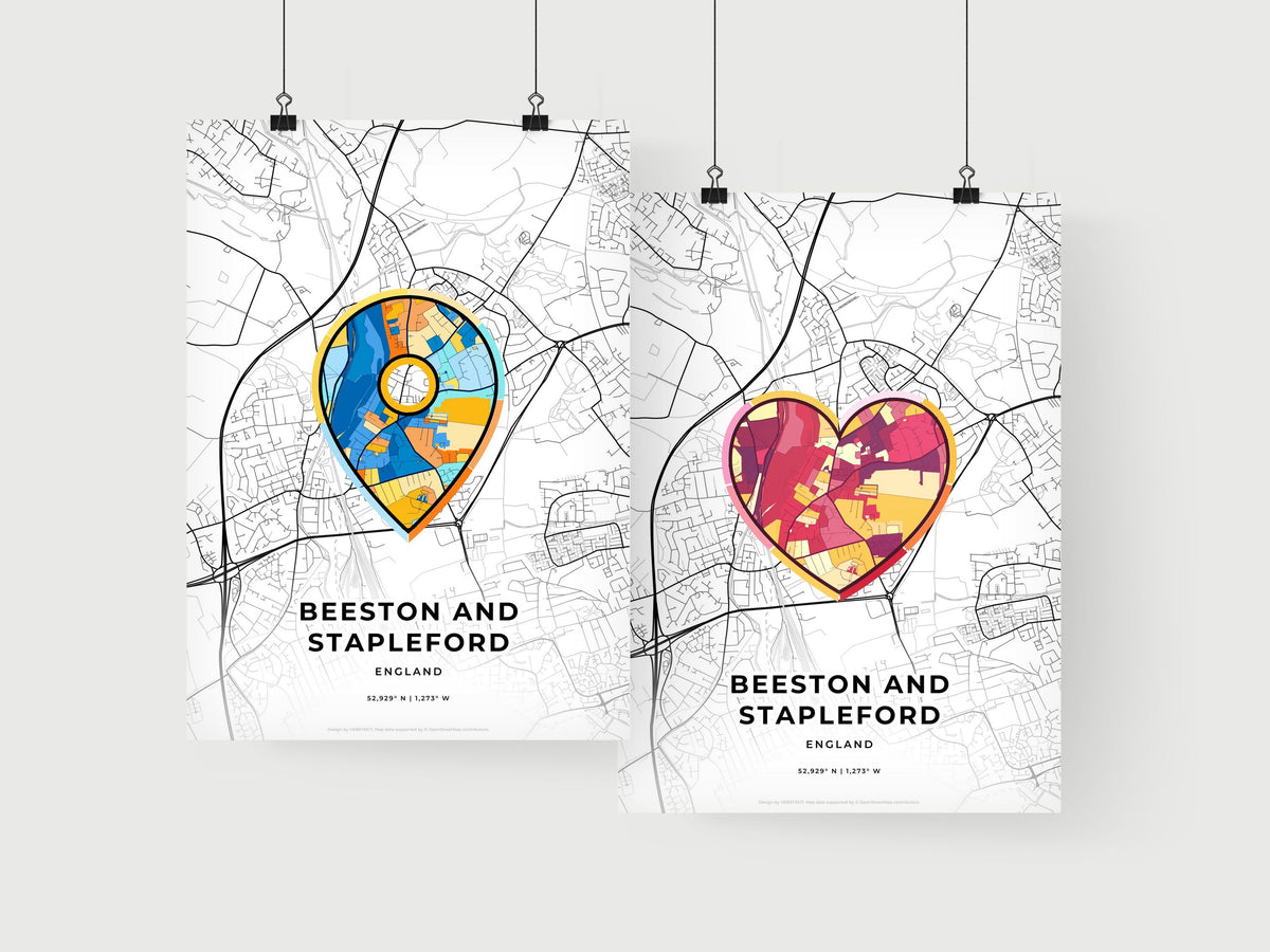 Beeston And Stapleford England art print for couples