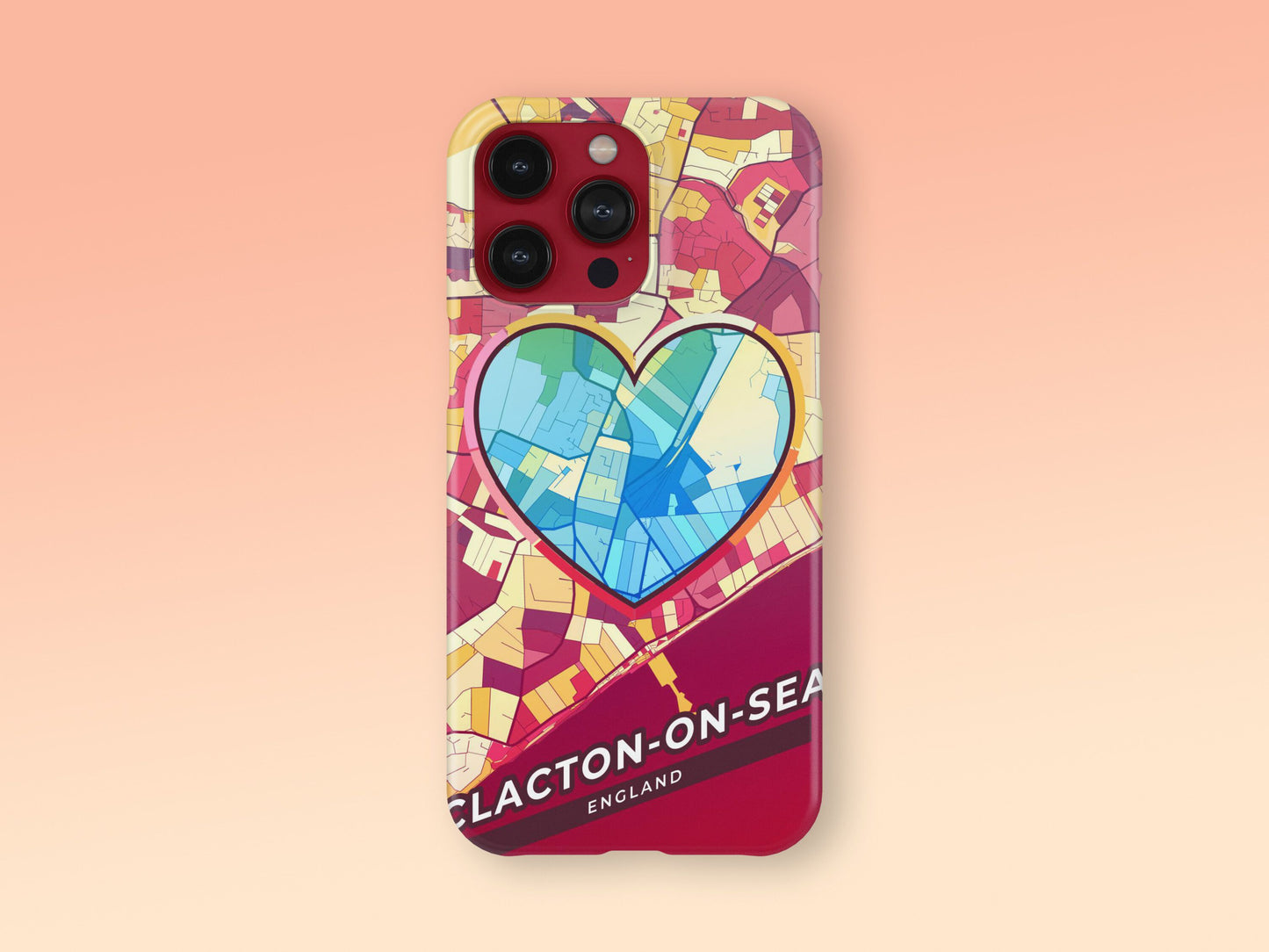 Clacton-On-Sea England slim phone case with colorful icon. Birthday, wedding or housewarming gift. Couple match cases. 2