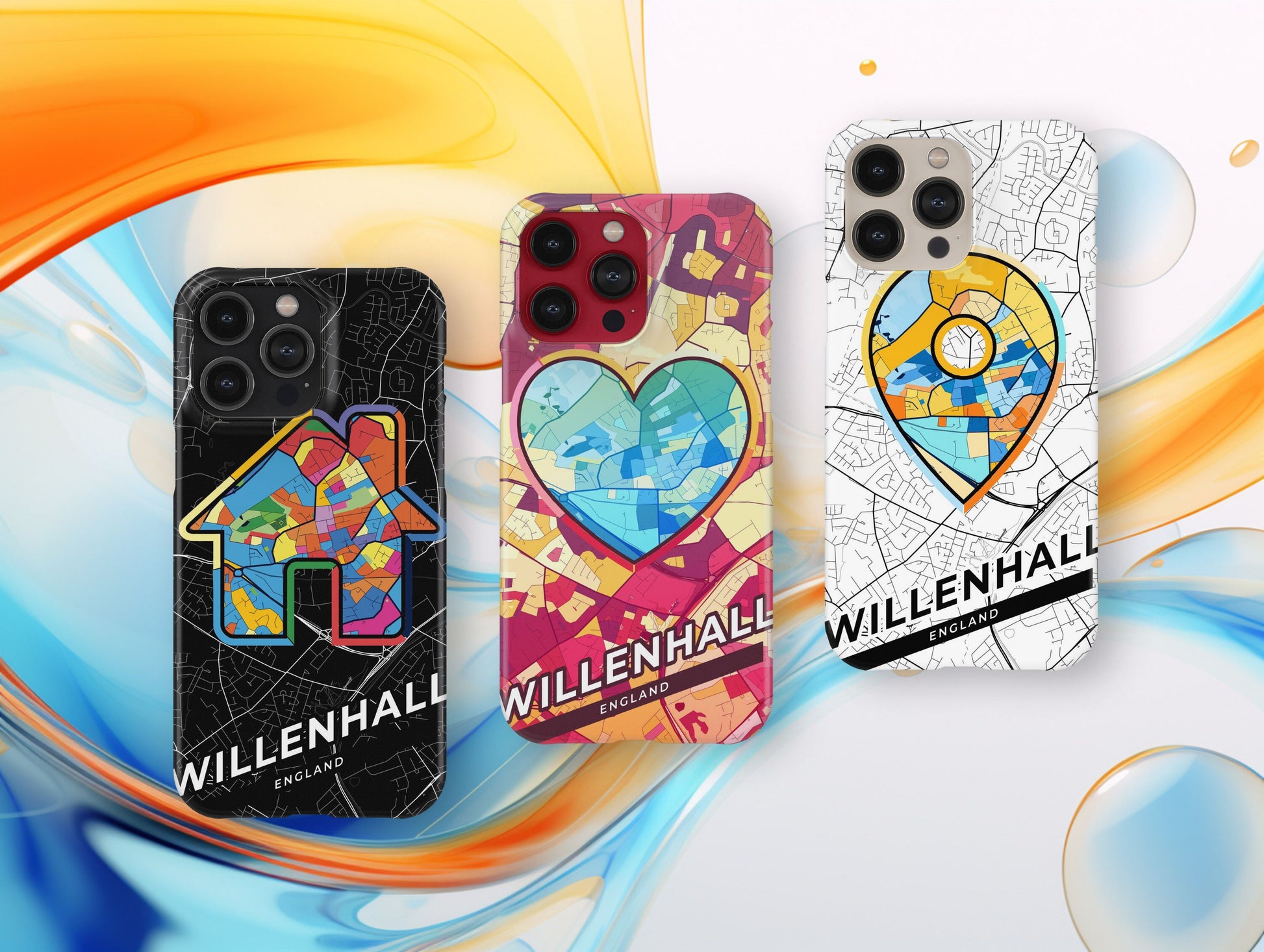 Willenhall England slim phone case with colorful icon