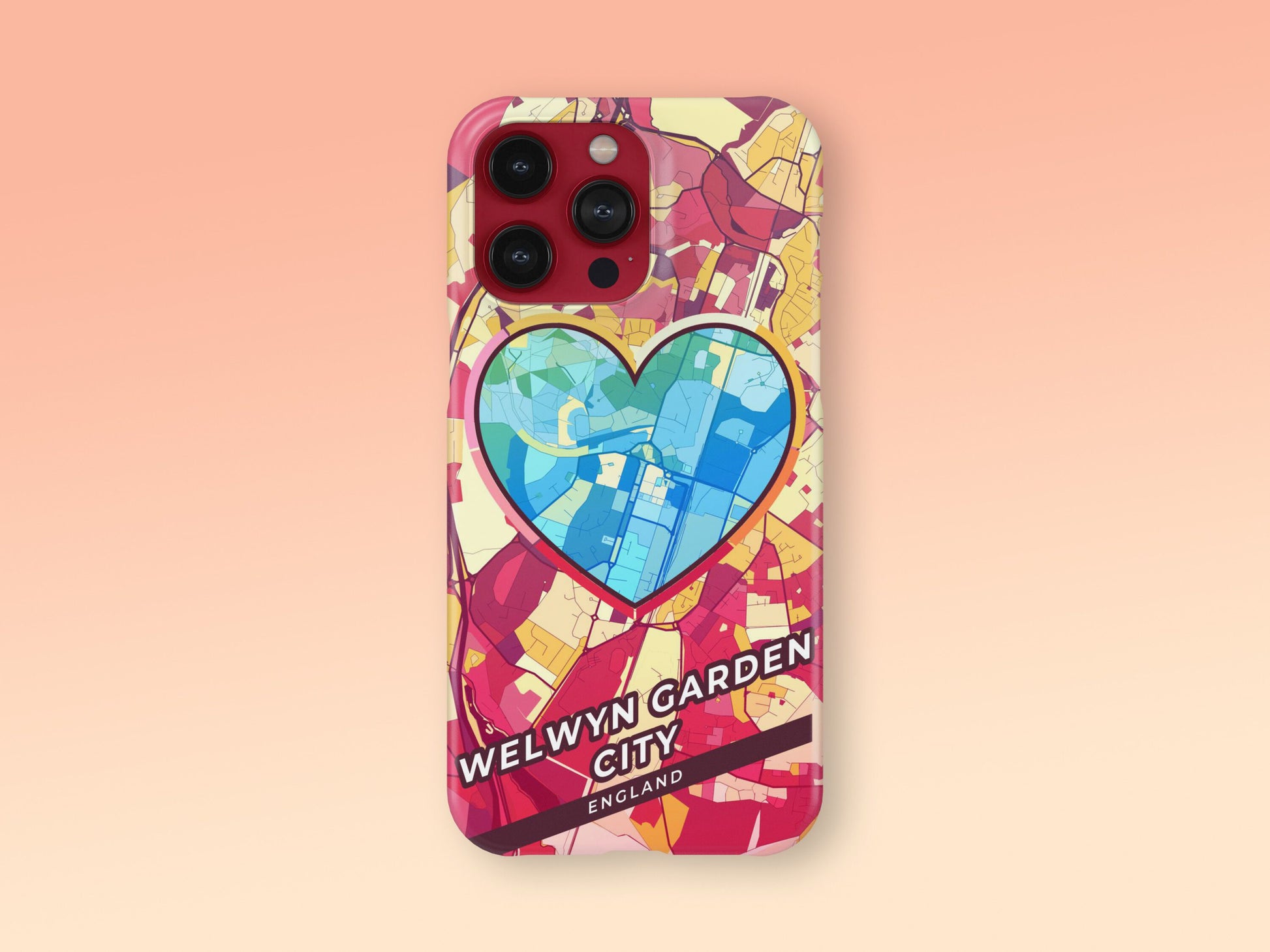 Welwyn Garden City England slim phone case with colorful icon 2