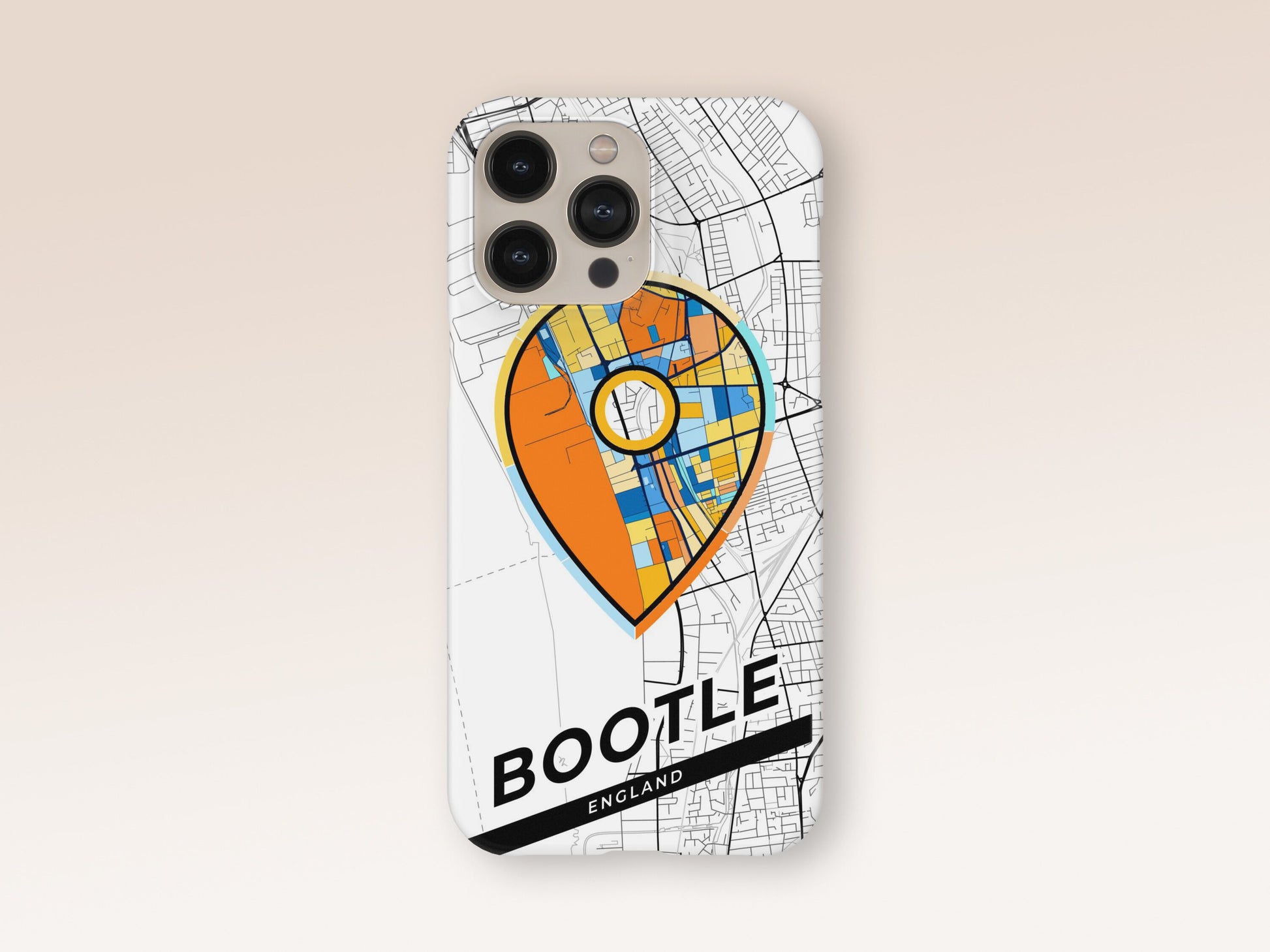 Bootle England slim phone case with colorful icon. Birthday, wedding or housewarming gift. Couple match cases. 1
