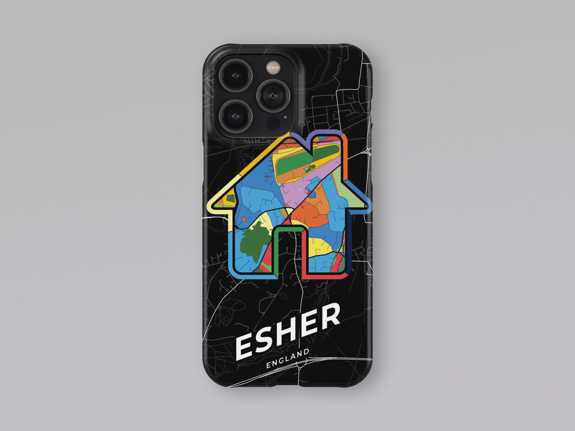 Esher England slim phone case with colorful icon. Birthday, wedding or housewarming gift. Couple match cases. 3