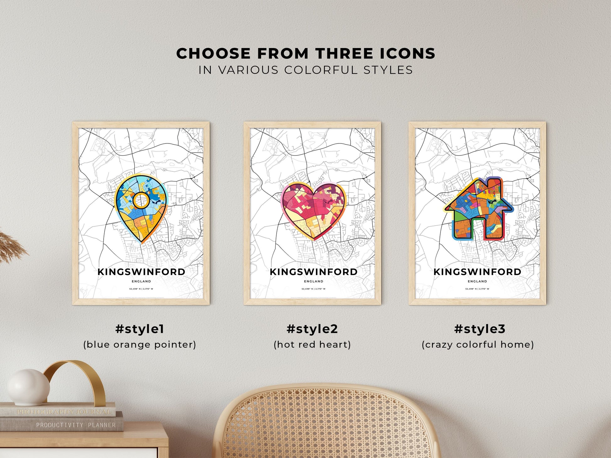 Kingswinford England maps with colorful icons