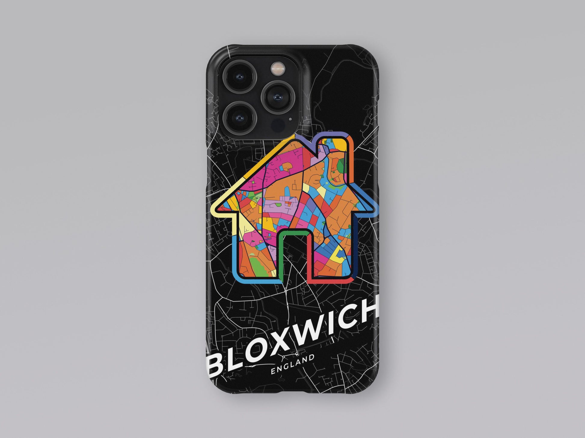 Bloxwich England slim phone case with colorful icon. Birthday, wedding or housewarming gift. Couple match cases. 3