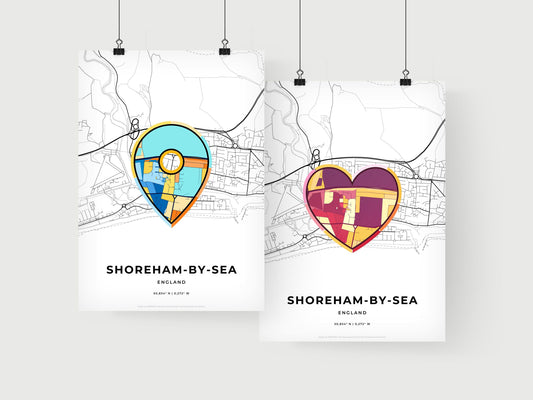Shoreham-By-Sea England art print for couples