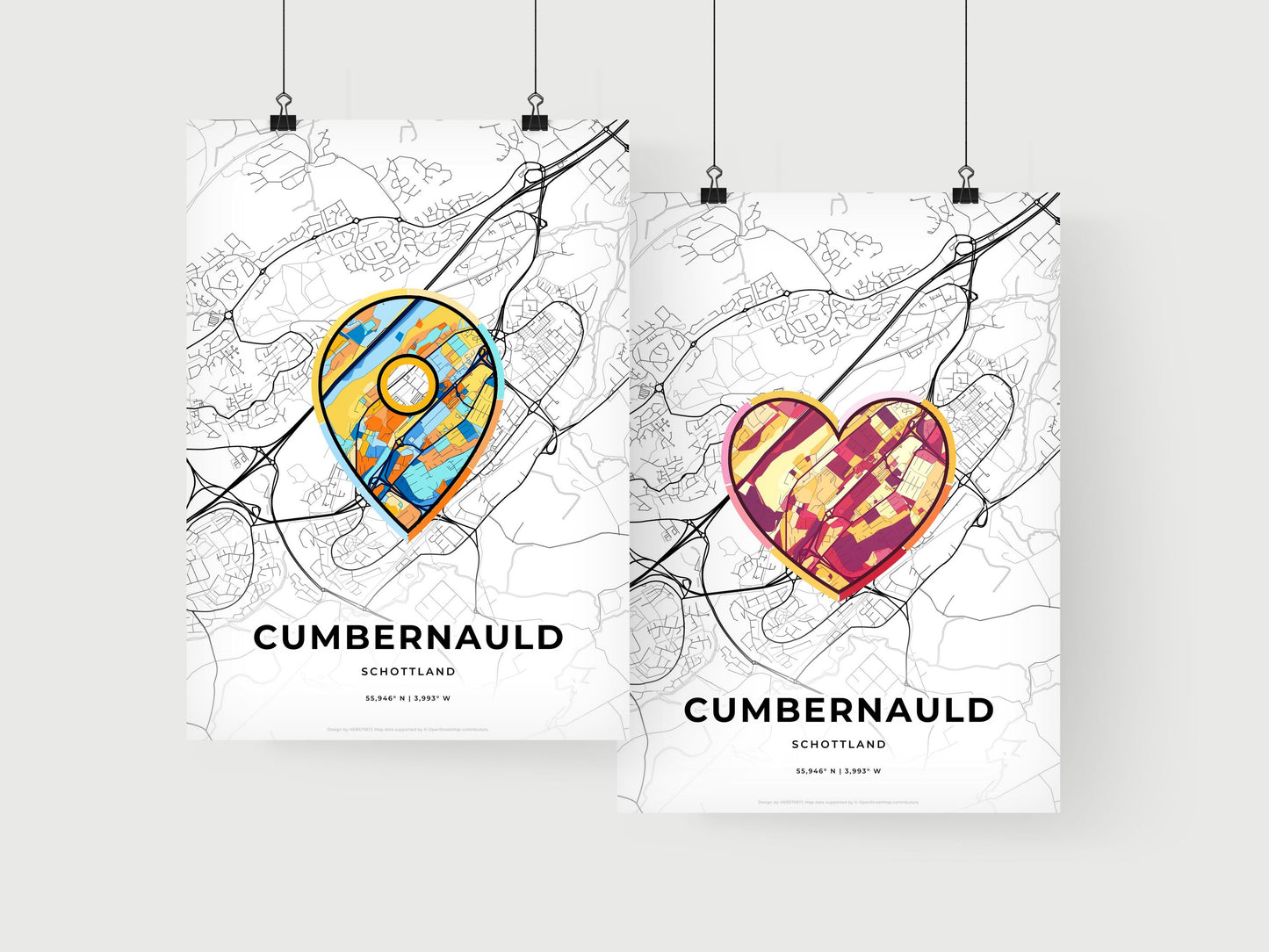 Cumbernauld Scotland art print for couples