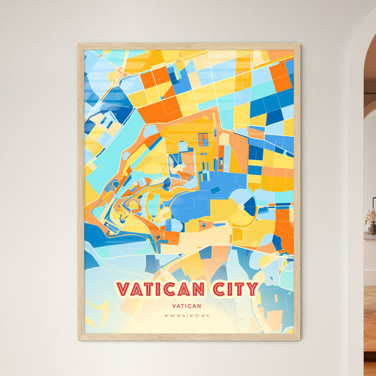 Colorful VATICAN CITY VATICAN Fine Art Map Blue Orange