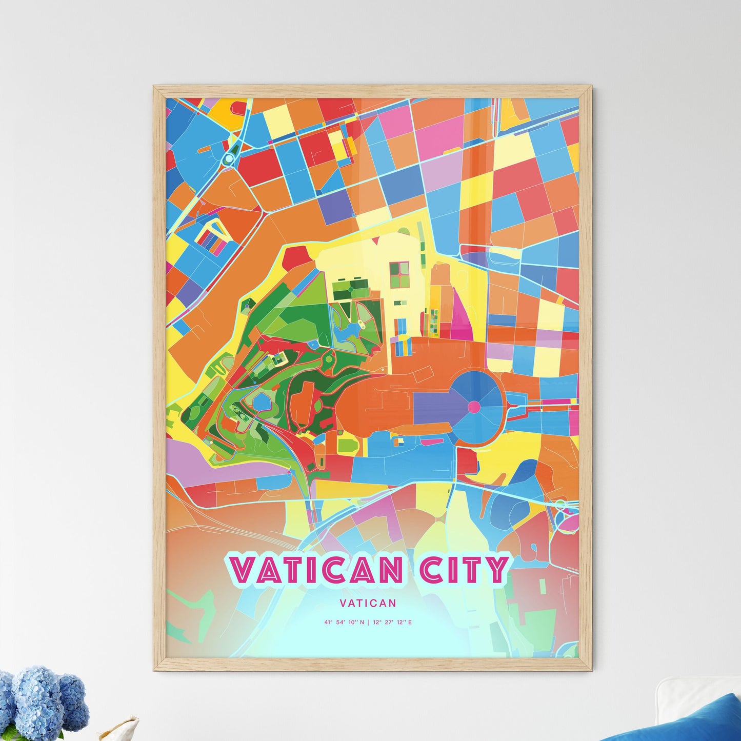 Colorful VATICAN CITY VATICAN Fine Art Map Crazy Colors