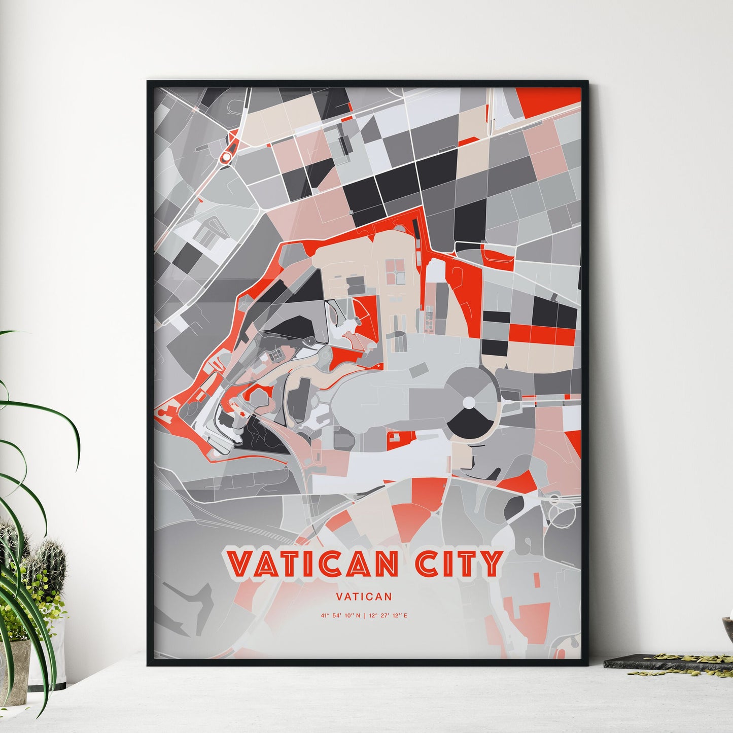 Colorful VATICAN CITY VATICAN Fine Art Map Modern