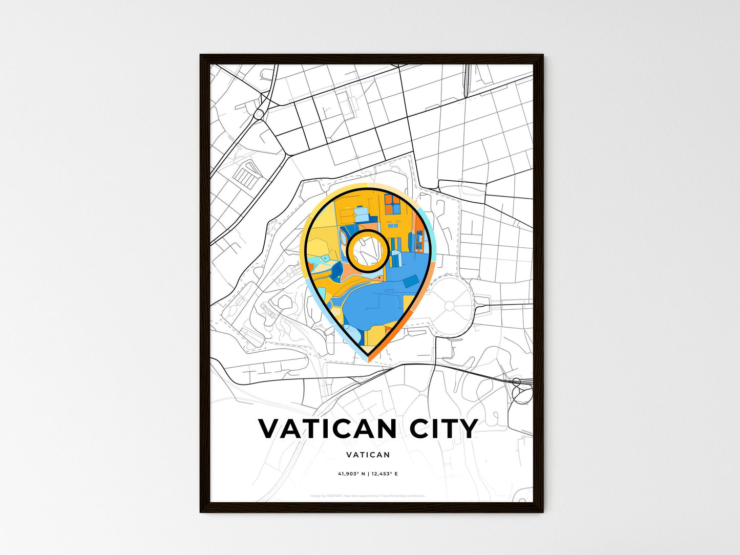 Vatican City Vatican wedding art map with pointer icon