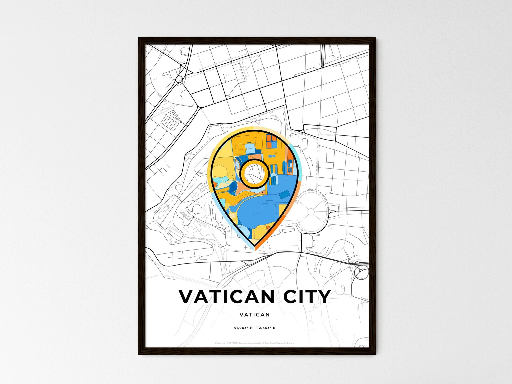 Vatican City Vatican wedding art map with pointer icon