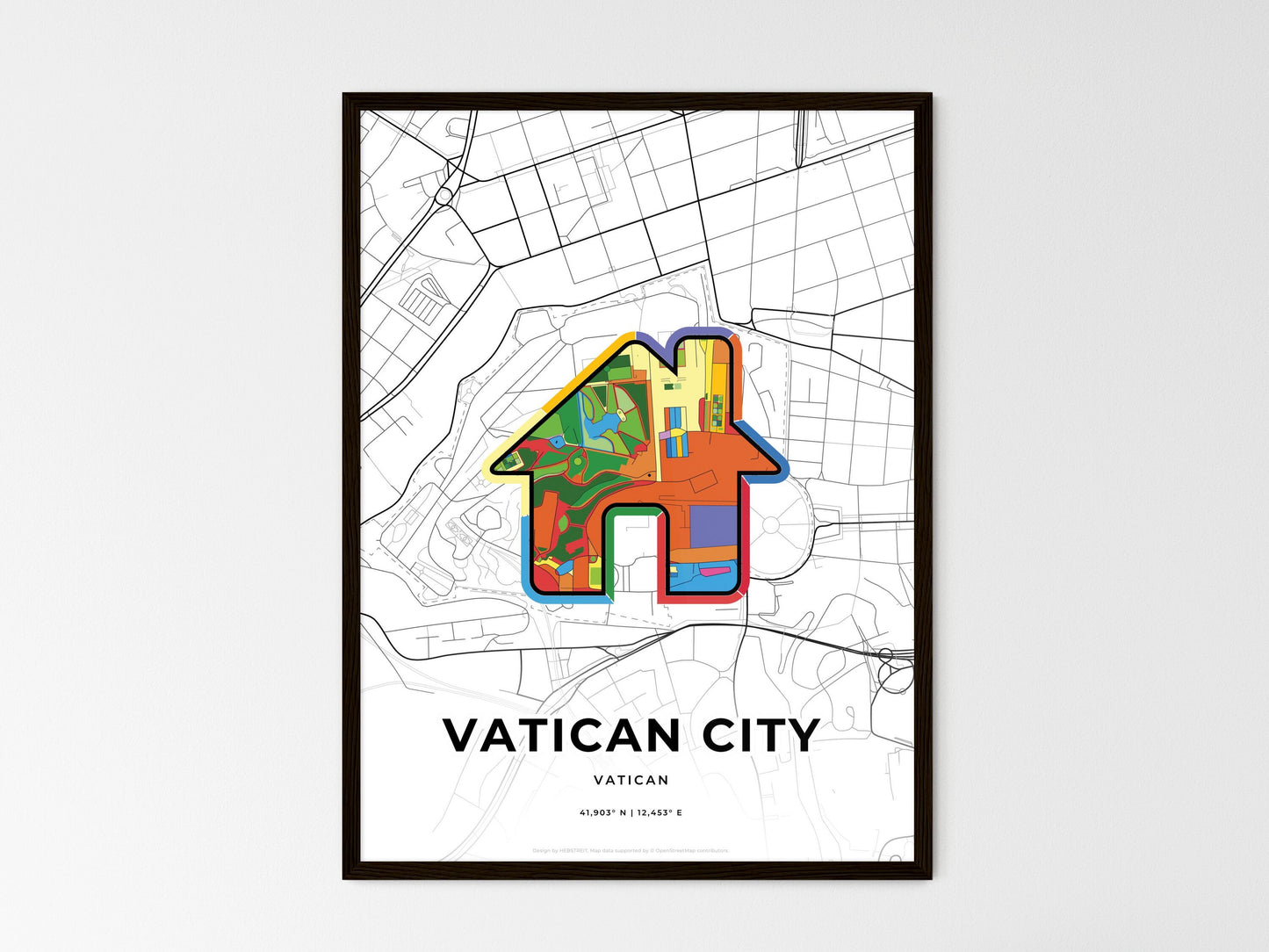 Vatican City Vatican wedding art map with home icon