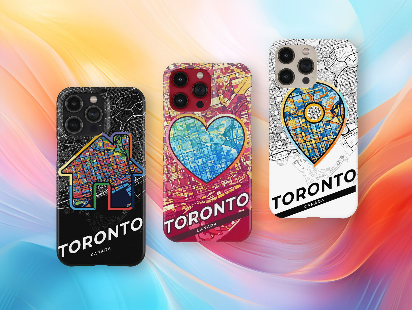 Toronto Canada slim phone case with colorful icon