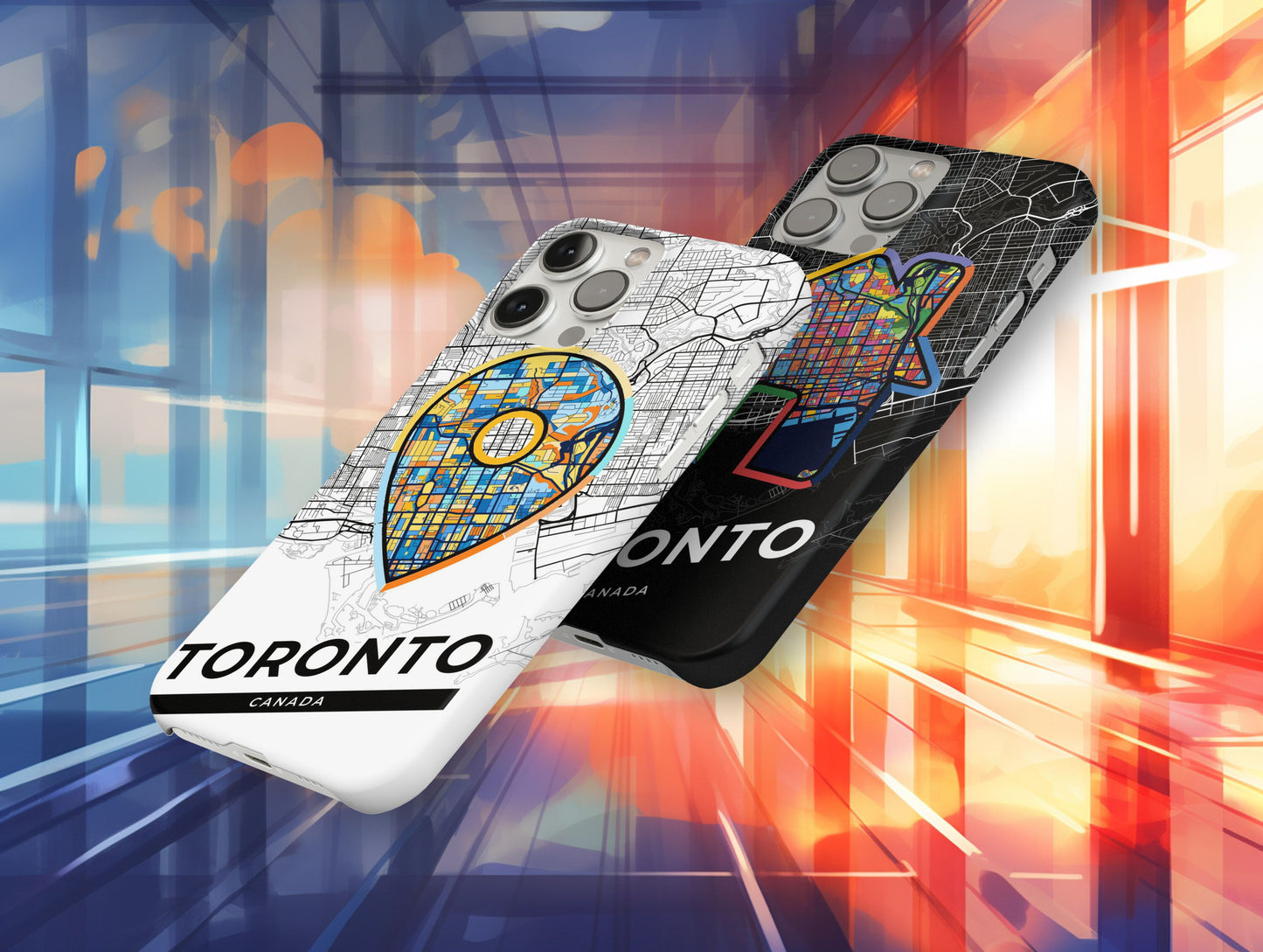 Toronto Canada slim phone case with colorful icon