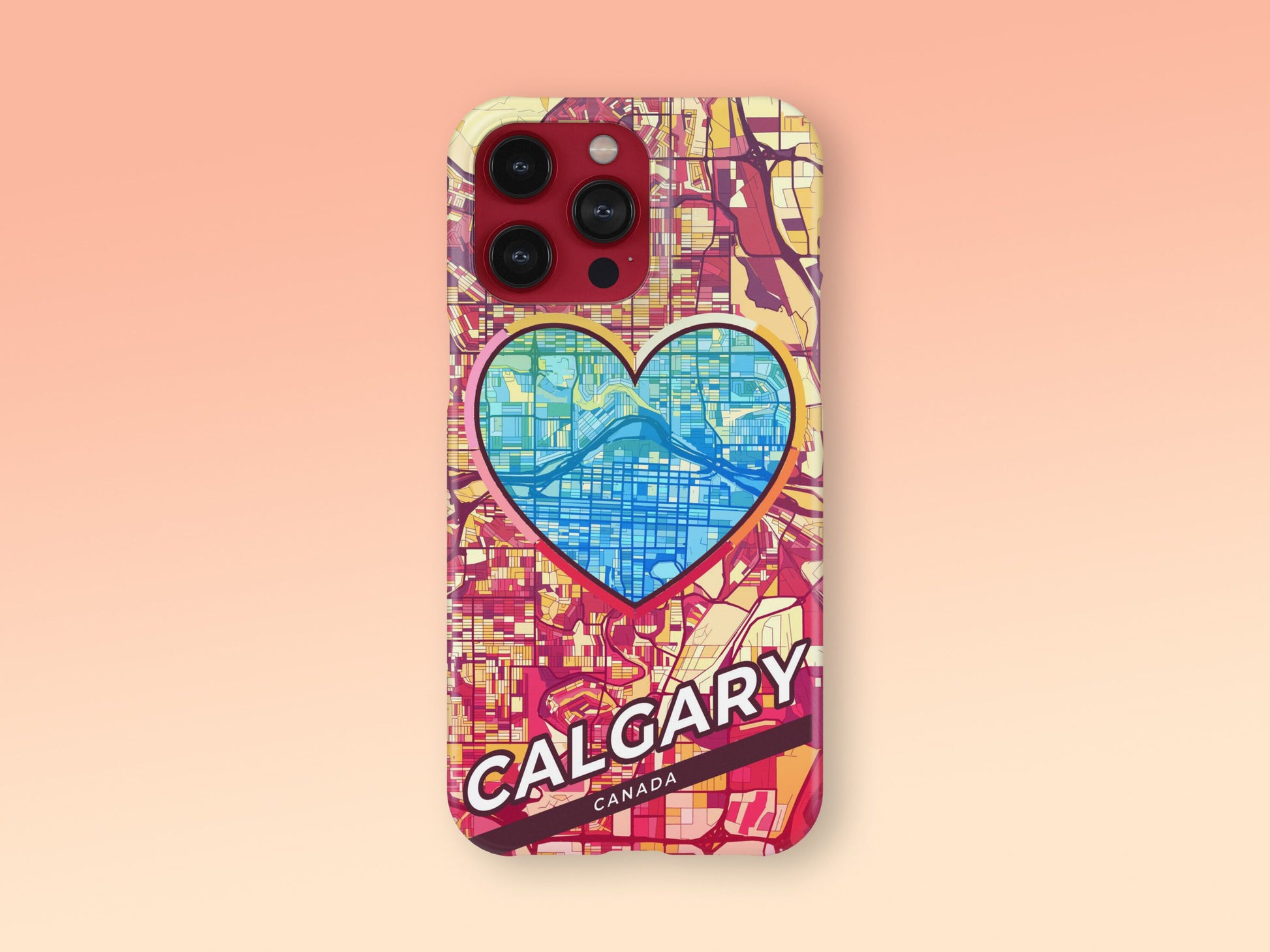 Calgary Canada slim phone case with colorful icon. Birthday, wedding or housewarming gift. Couple match cases. 2