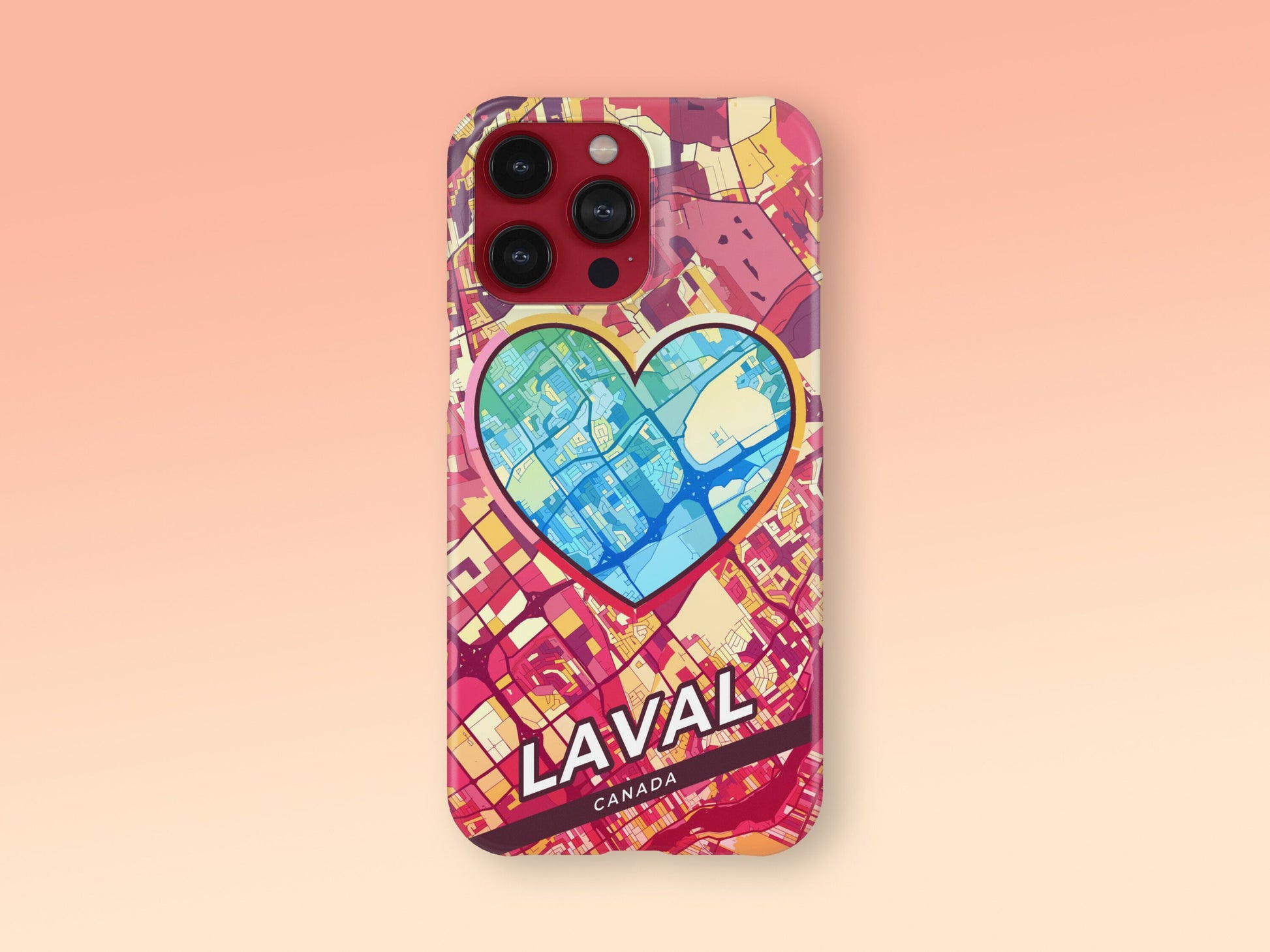 Laval Canada slim phone case with colorful icon. Birthday, wedding or housewarming gift. Couple match cases. 2