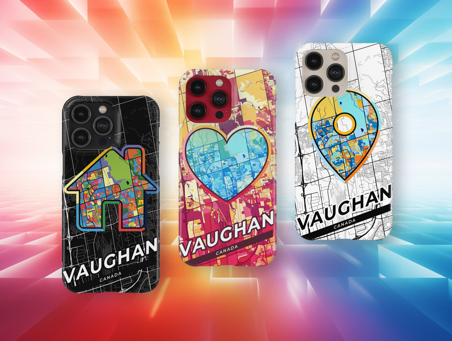 Vaughan Canada slim phone case with colorful icon