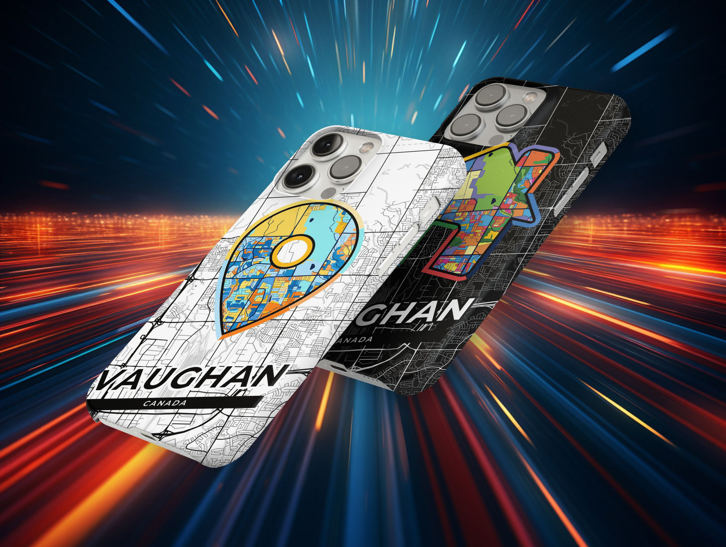 Vaughan Canada slim phone case with colorful icon