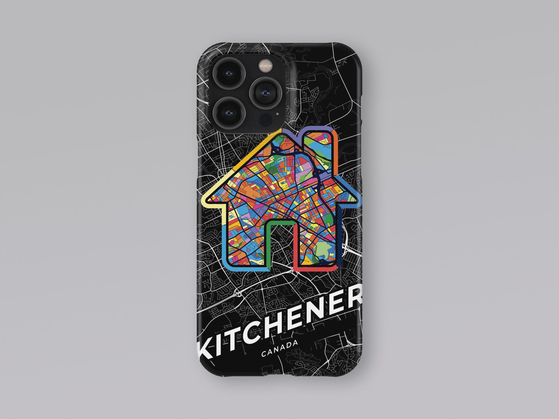 Kitchener Canada slim phone case with colorful icon. Birthday, wedding or housewarming gift. Couple match cases. 3