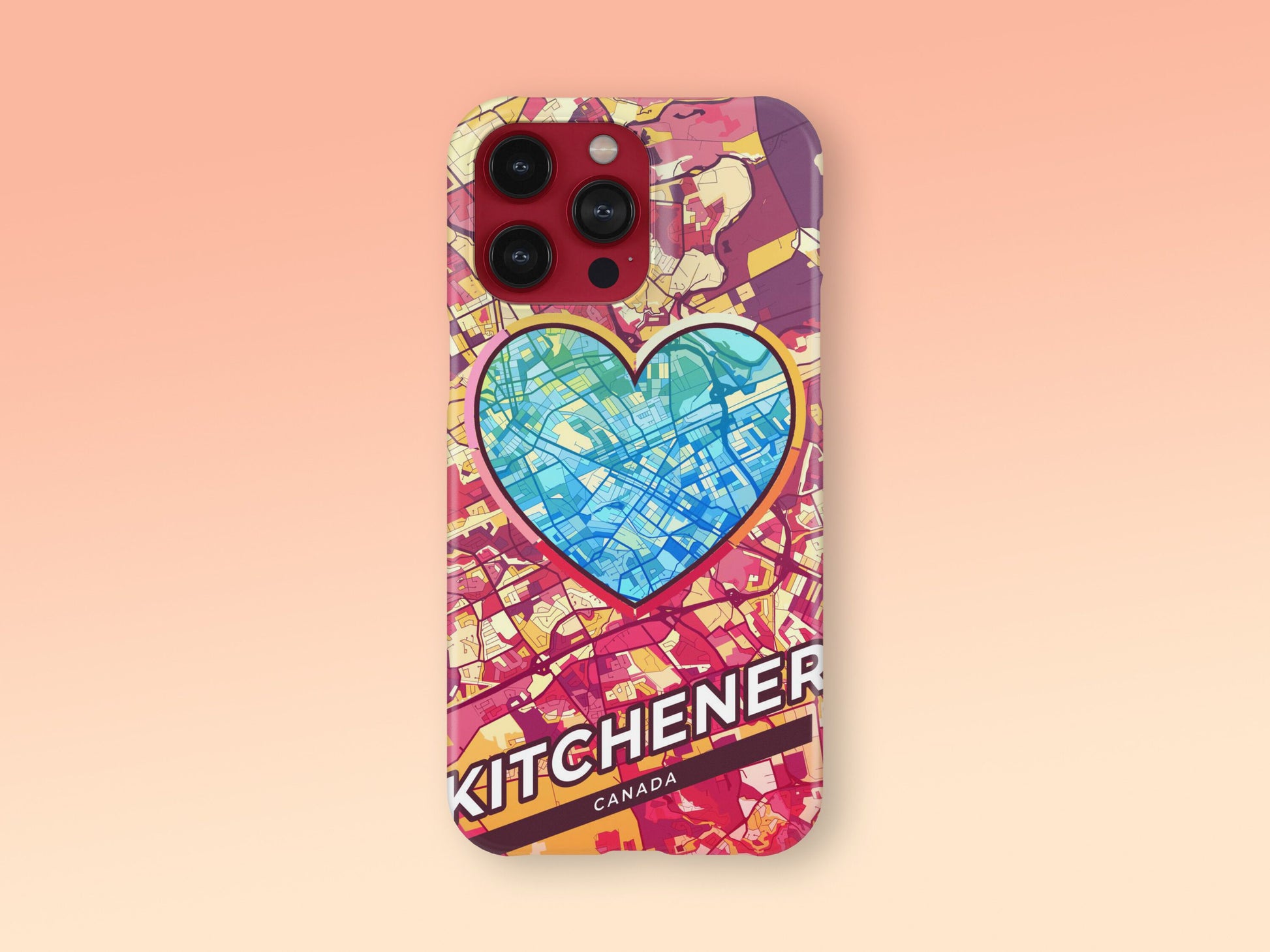 Kitchener Canada slim phone case with colorful icon. Birthday, wedding or housewarming gift. Couple match cases. 2