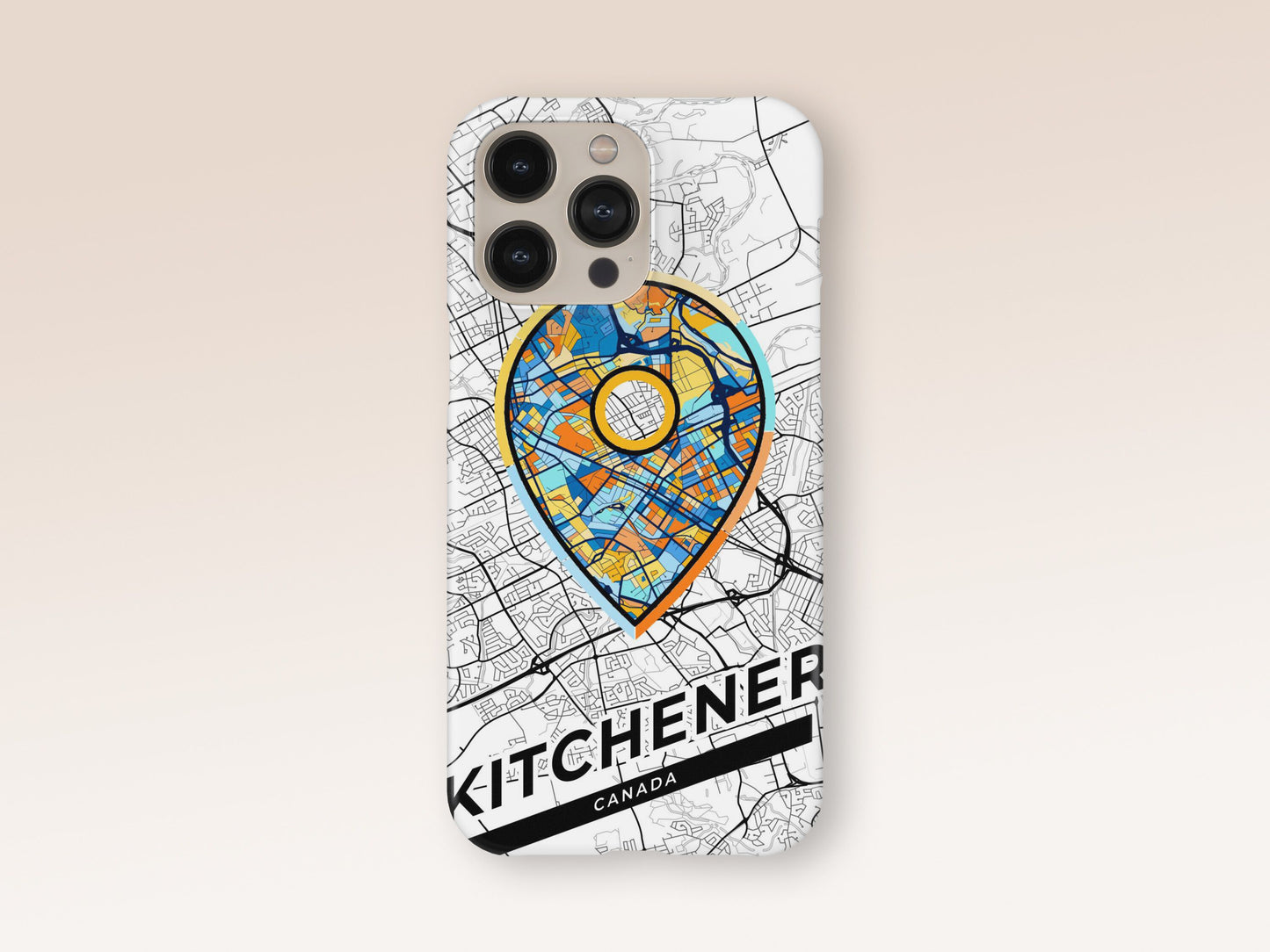 Kitchener Canada slim phone case with colorful icon. Birthday, wedding or housewarming gift. Couple match cases. 1
