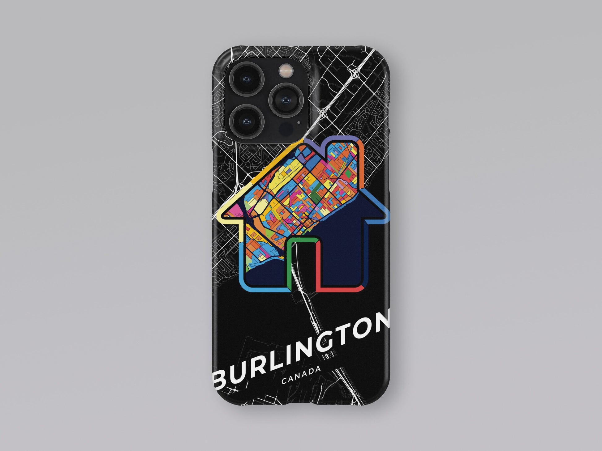 Burlington Canada slim phone case with colorful icon. Birthday, wedding or housewarming gift. Couple match cases. 3