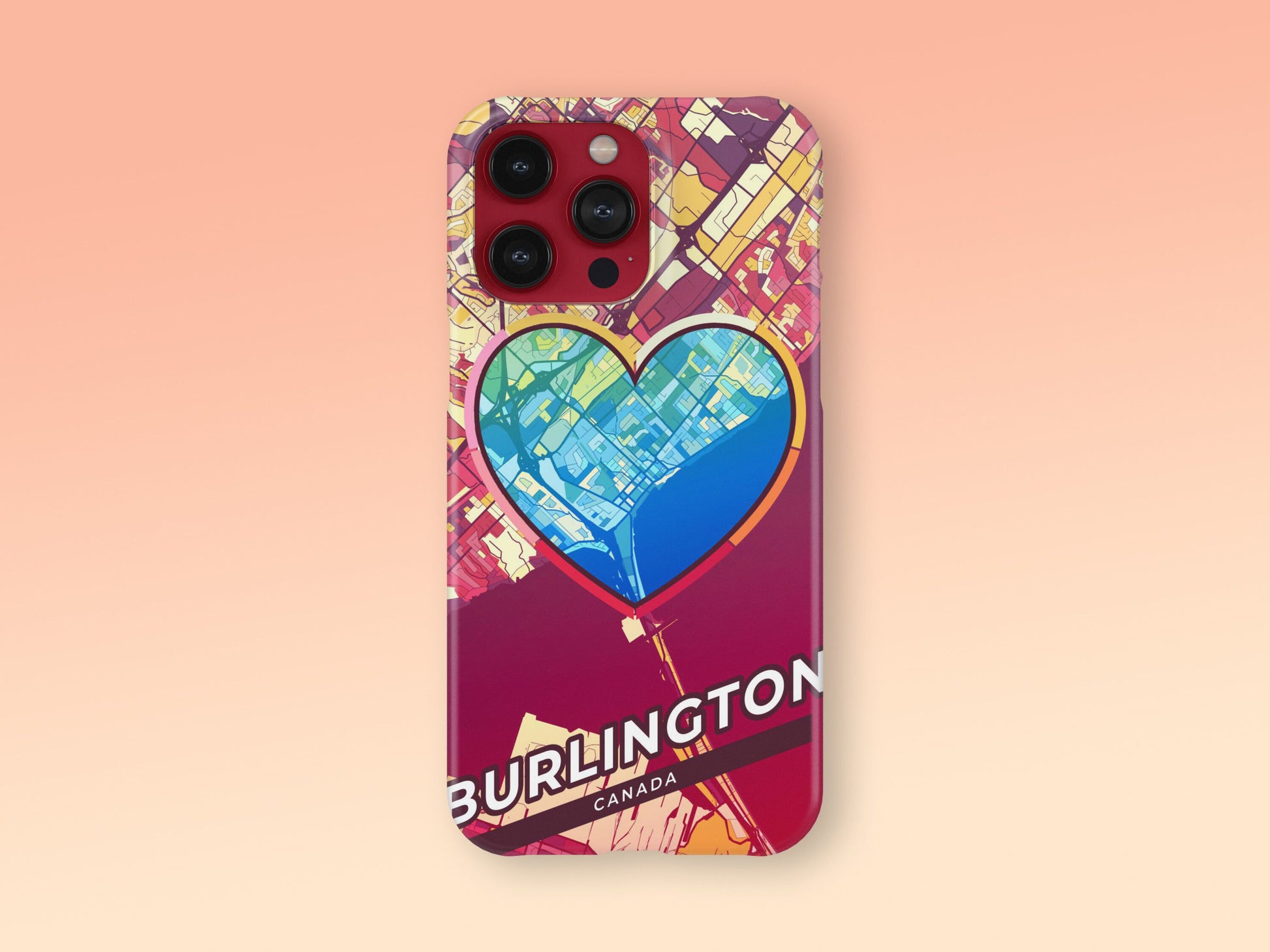 Burlington Canada slim phone case with colorful icon. Birthday, wedding or housewarming gift. Couple match cases. 2