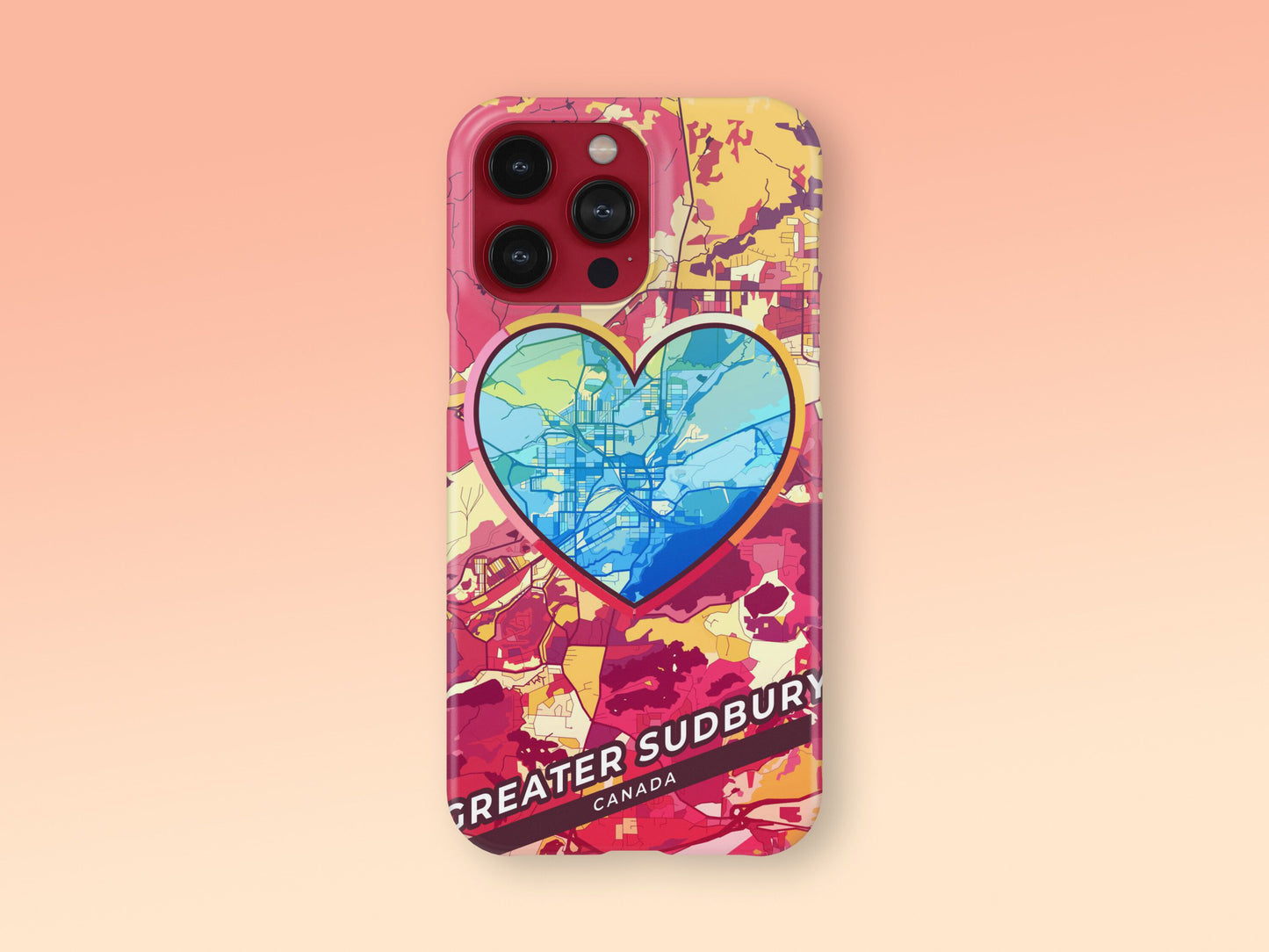 Greater Sudbury Canada slim phone case with colorful icon. Birthday, wedding or housewarming gift. Couple match cases. 2