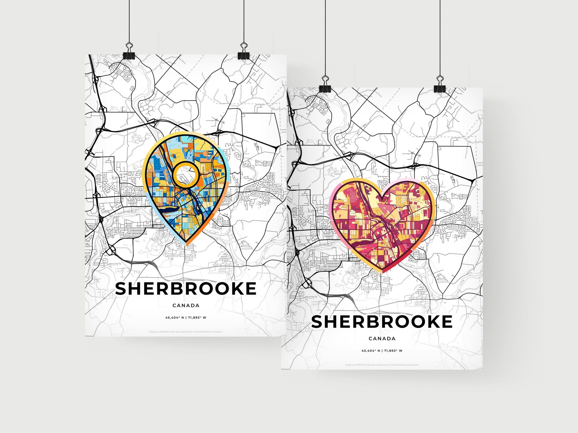 SHERBROOKE CANADA minimal art map with a colorful icon.