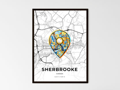SHERBROOKE CANADA minimal art map with a colorful icon. Style 1