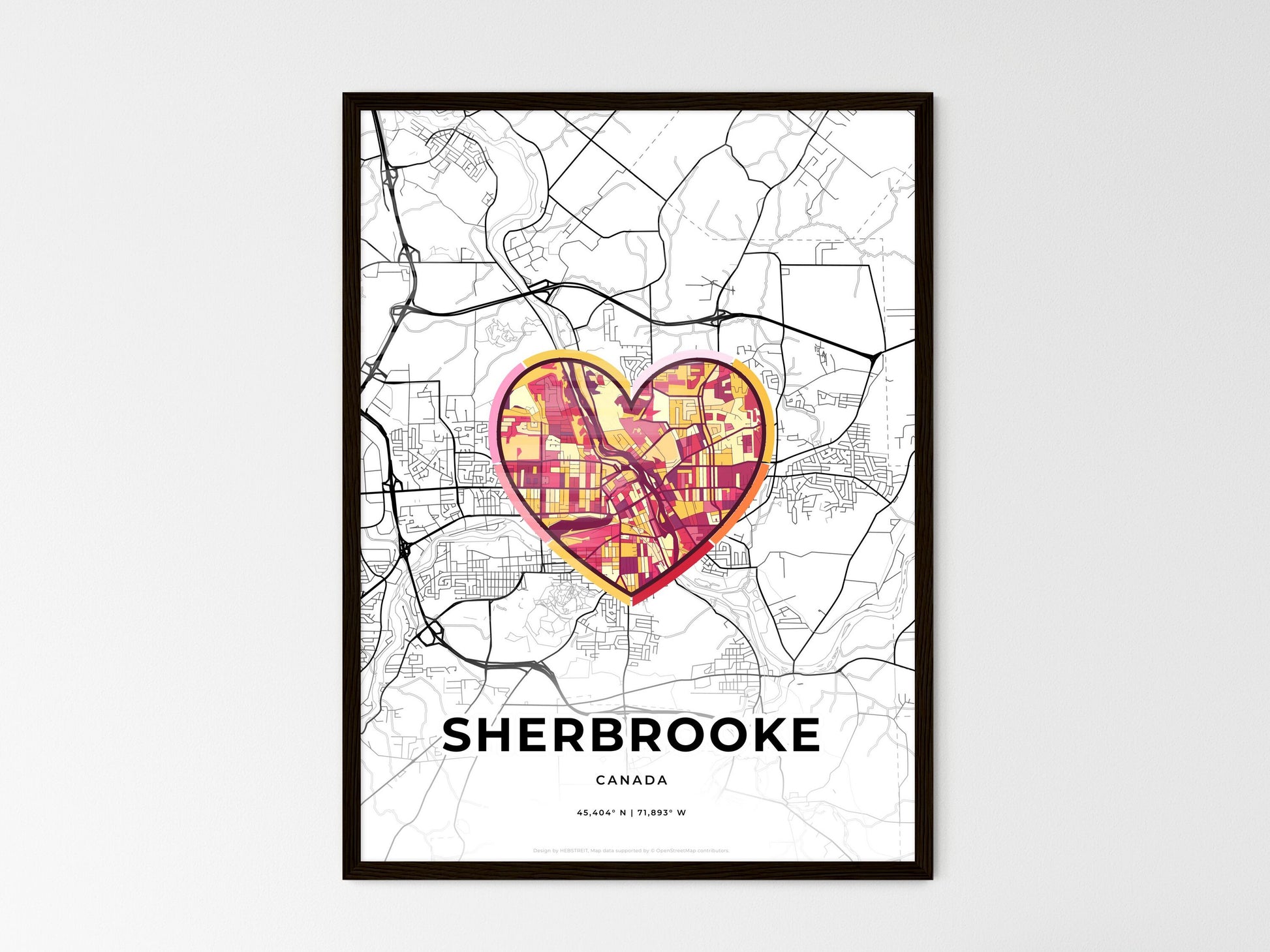 SHERBROOKE CANADA minimal art map with a colorful icon. Style 2