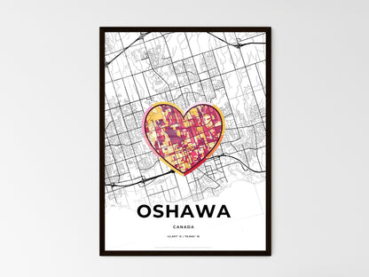 OSHAWA CANADA minimal art map with a colorful icon. Style 2