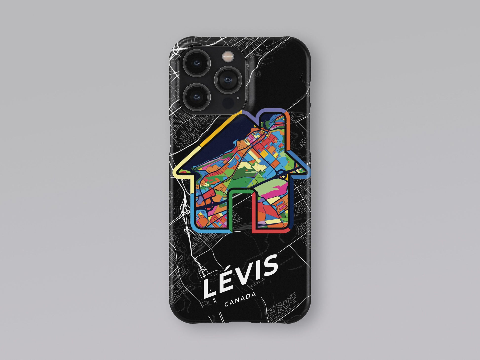 Lévis Canada slim phone case with colorful icon. Birthday, wedding or housewarming gift. Couple match cases. 3