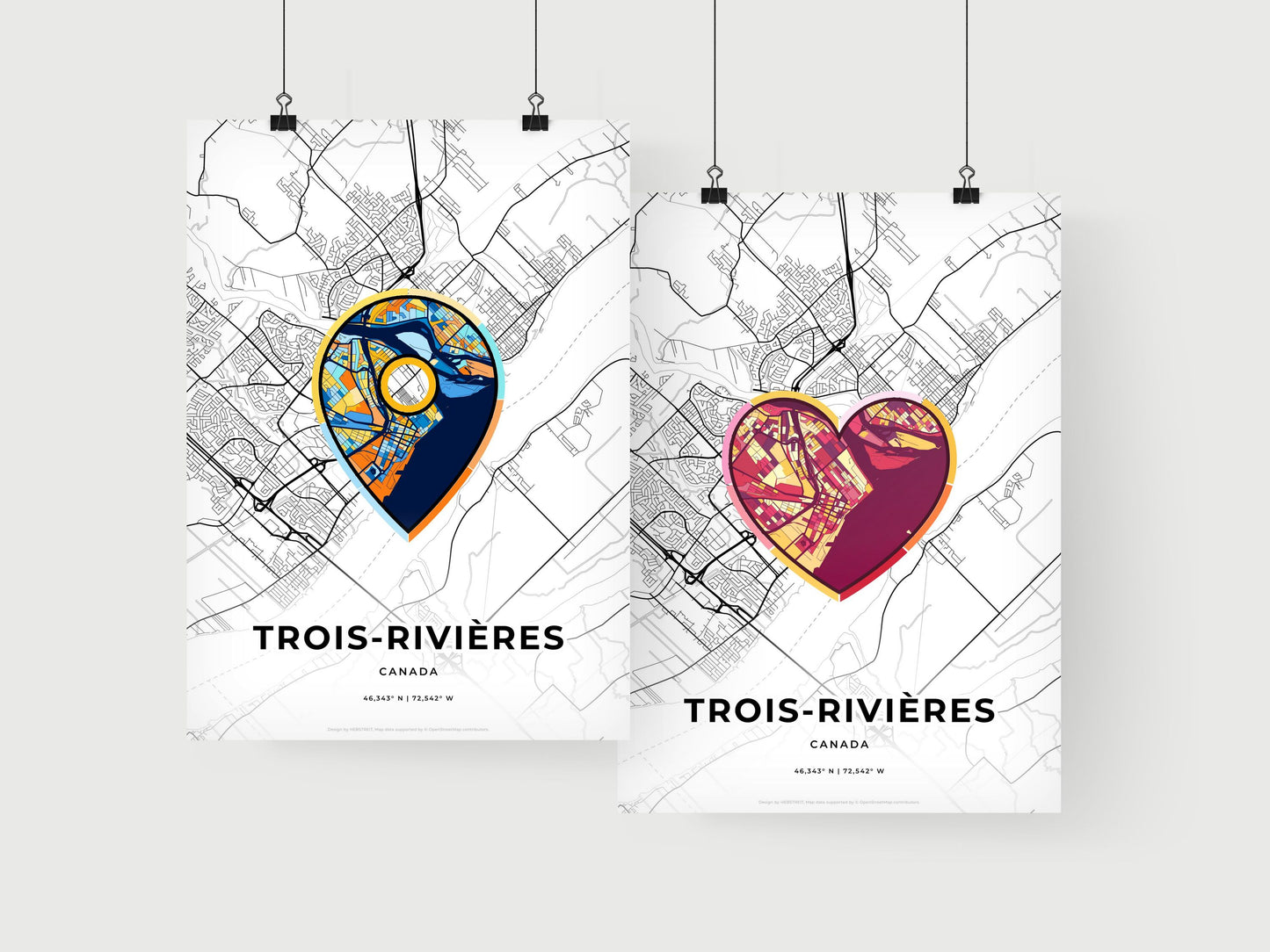 Trois-Rivières Canada art print for couples