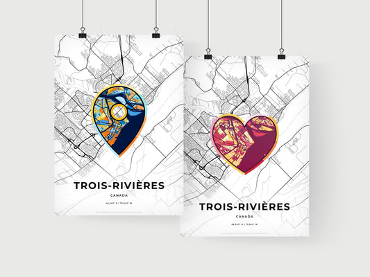 Trois-Rivières Canada art print for couples