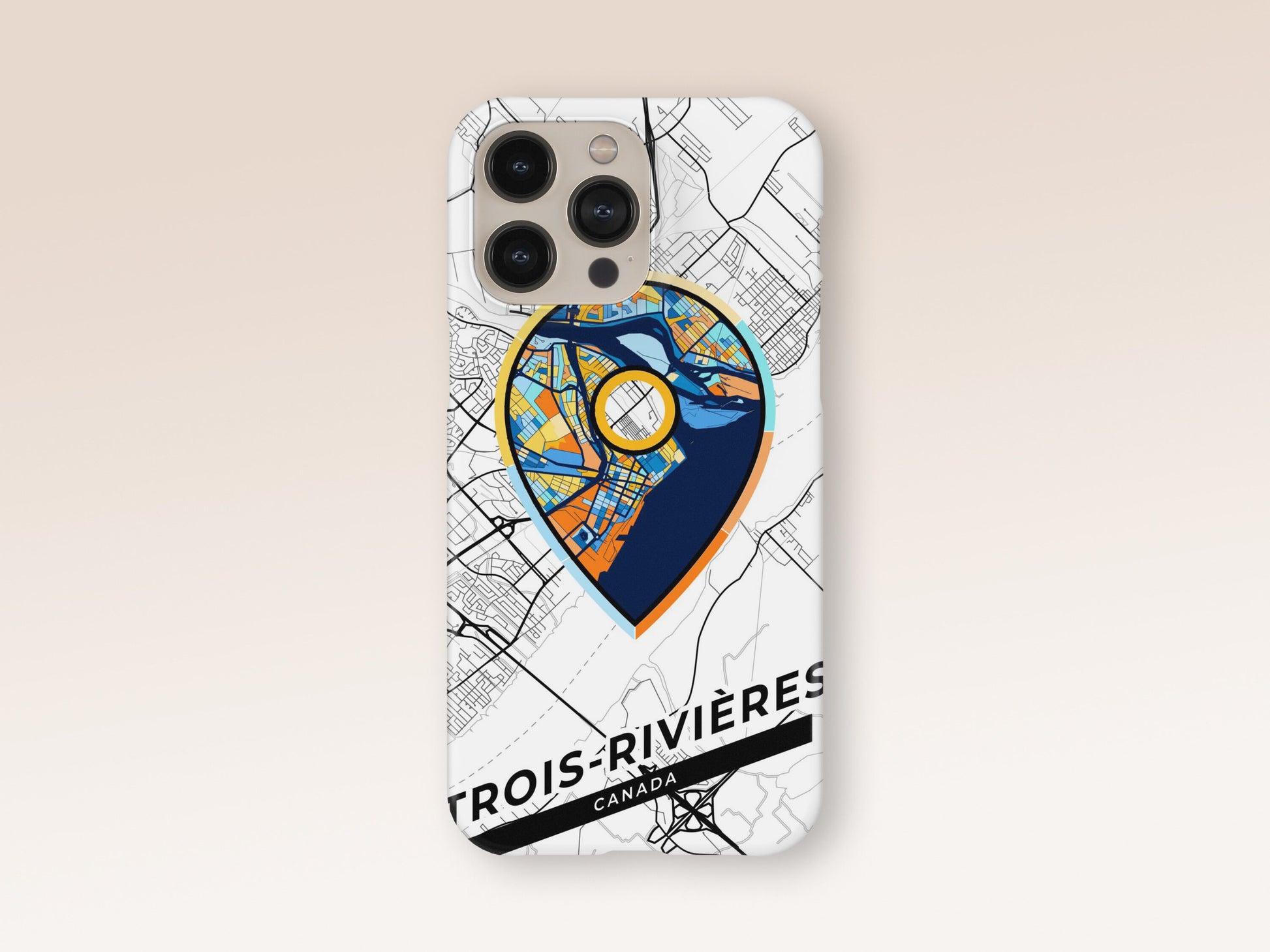 Trois-Rivières Canada slim phone case with colorful icon 1