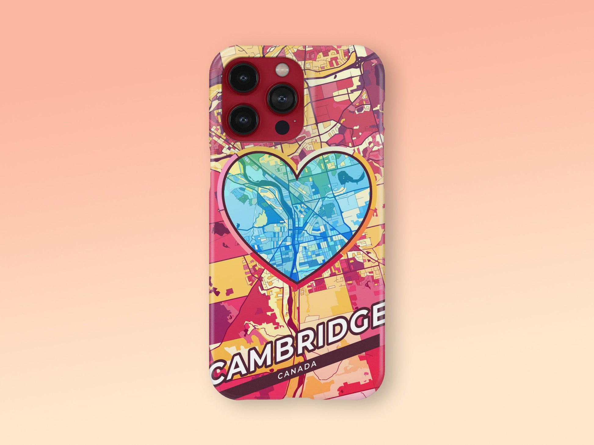 Cambridge Canada slim phone case with colorful icon. Birthday, wedding or housewarming gift. Couple match cases. 2