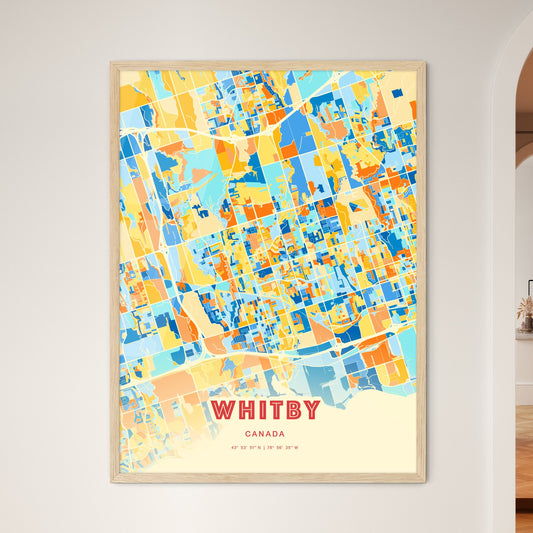 Colorful Whitby Canada Fine Art Map Blue Orange