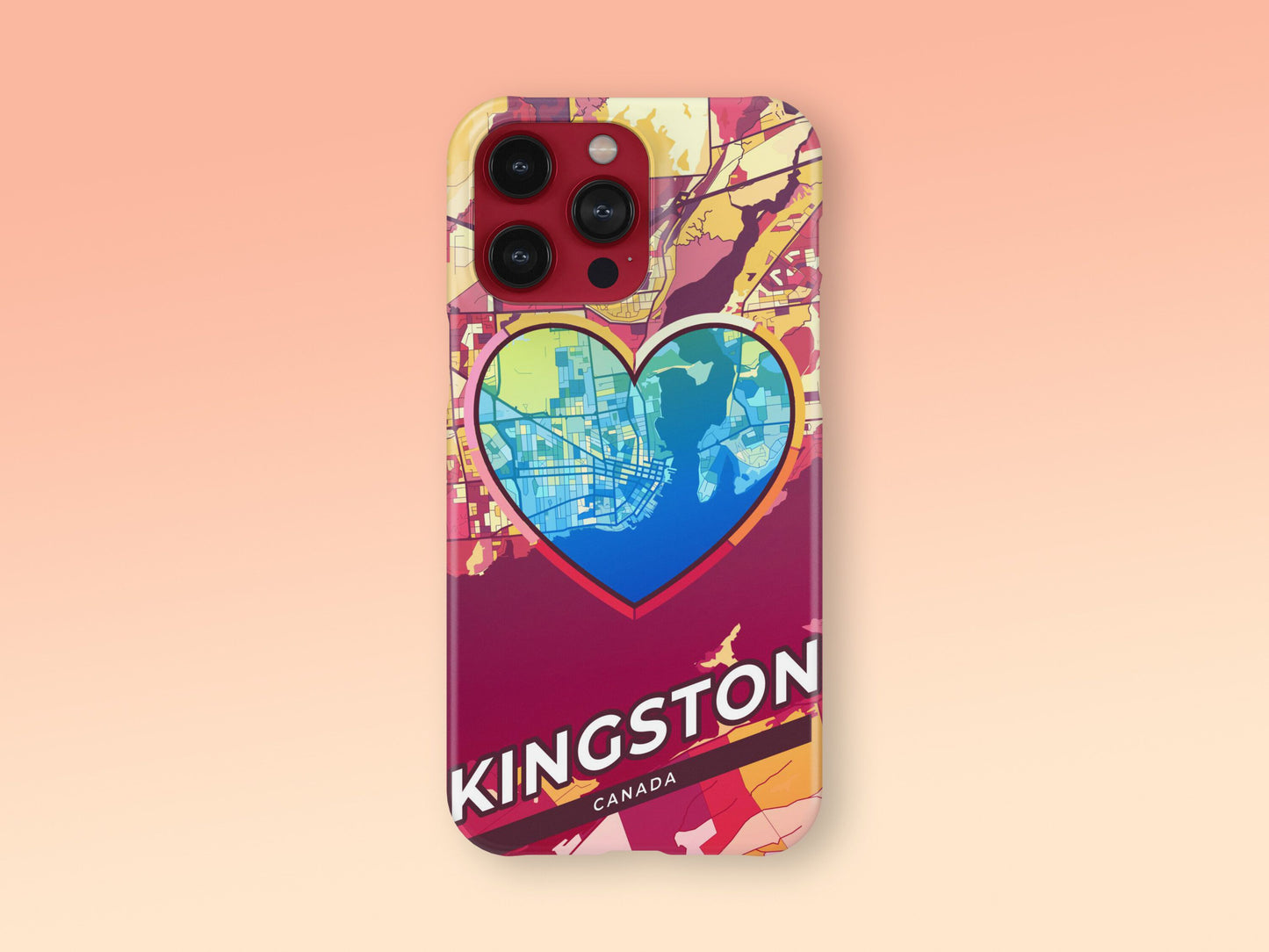Kingston Canada slim phone case with colorful icon. Birthday, wedding or housewarming gift. Couple match cases. 2