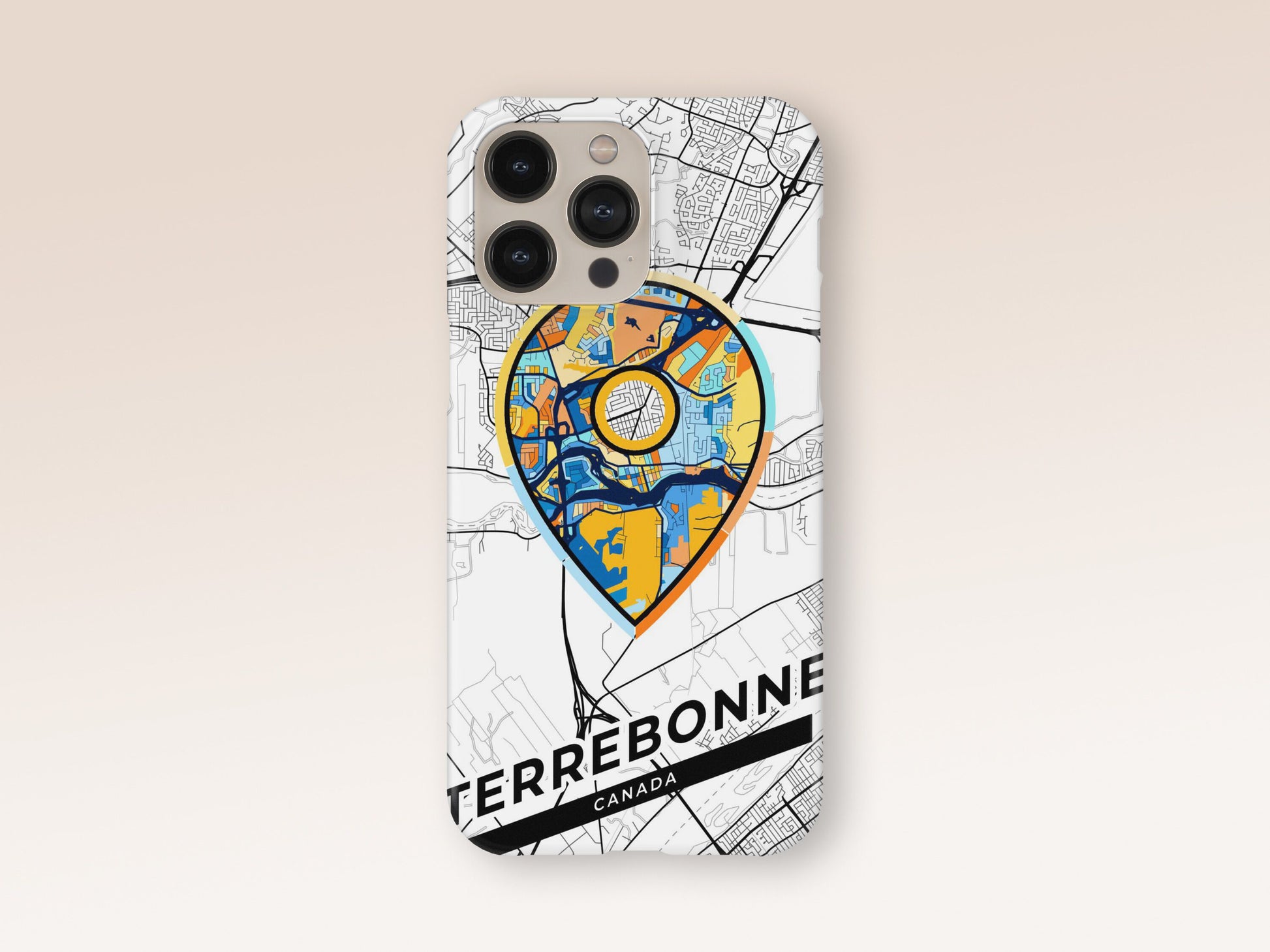 Terrebonne Canada slim phone case with colorful icon 1