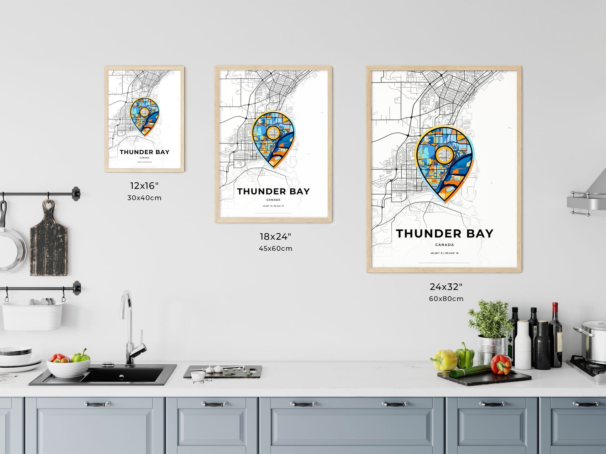 Thunder Bay Canada art map size chart