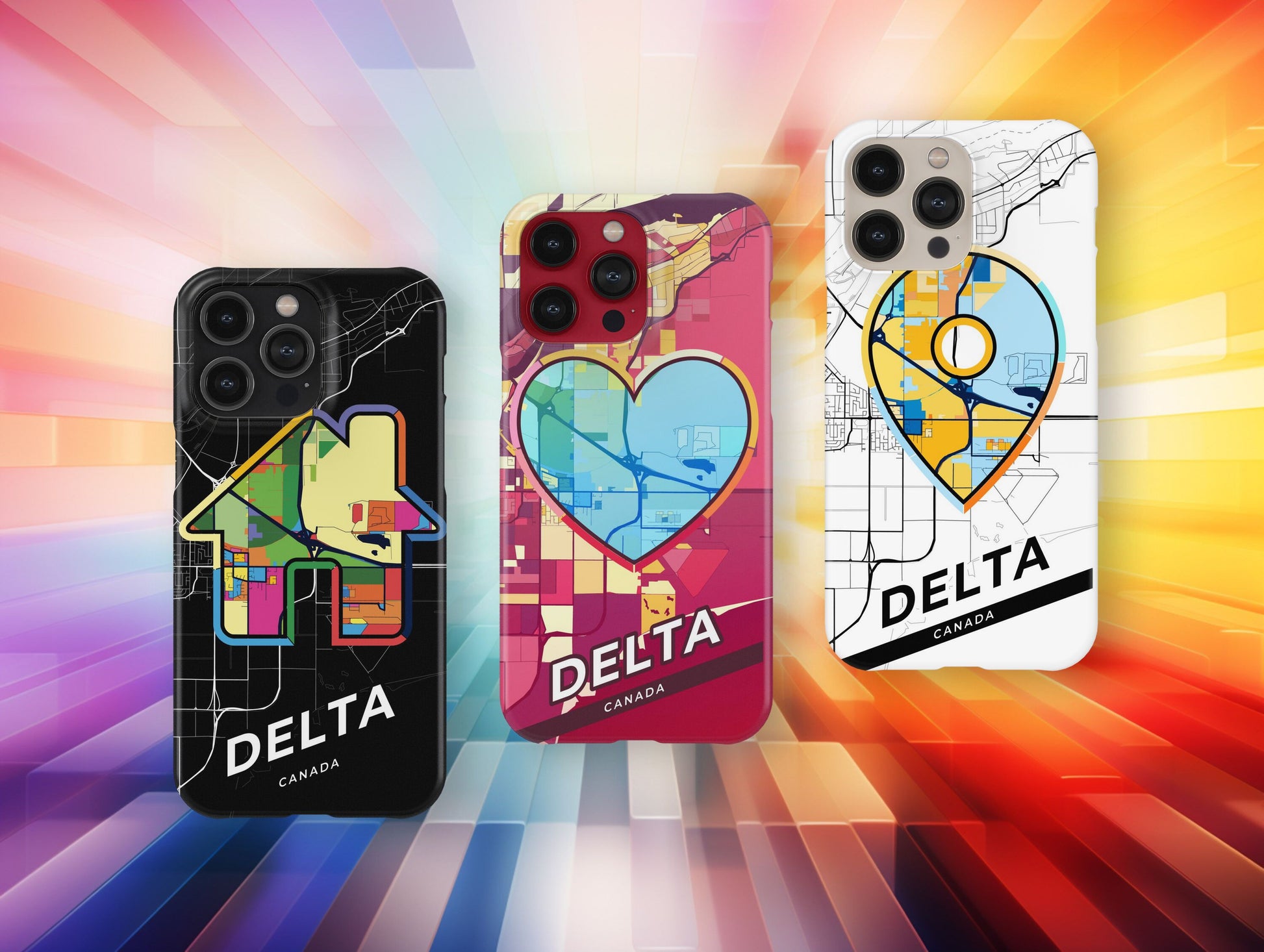 Delta Canada slim phone case with colorful icon. Birthday, wedding or housewarming gift. Couple match cases.