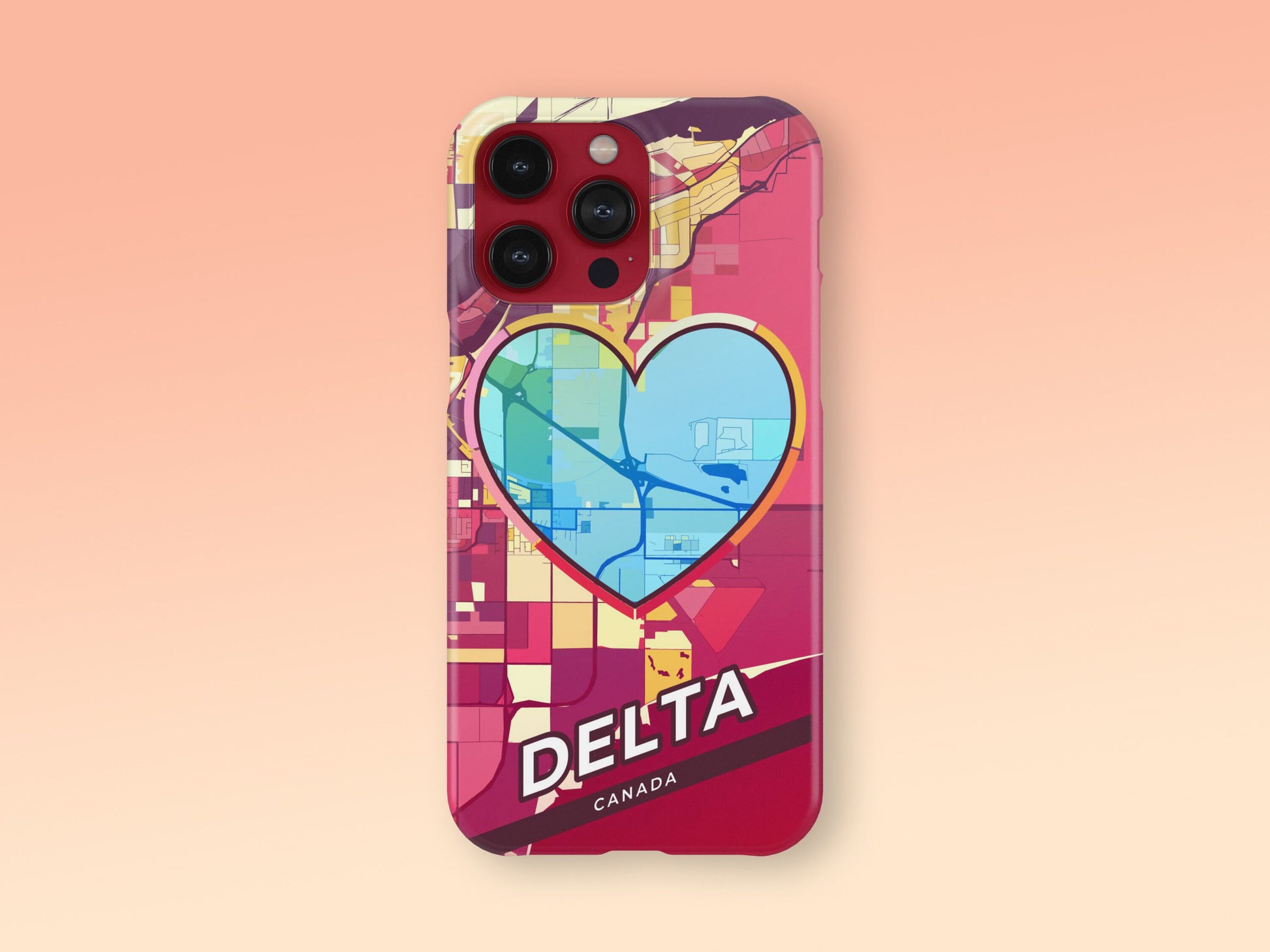 Delta Canada slim phone case with colorful icon. Birthday, wedding or housewarming gift. Couple match cases. 2