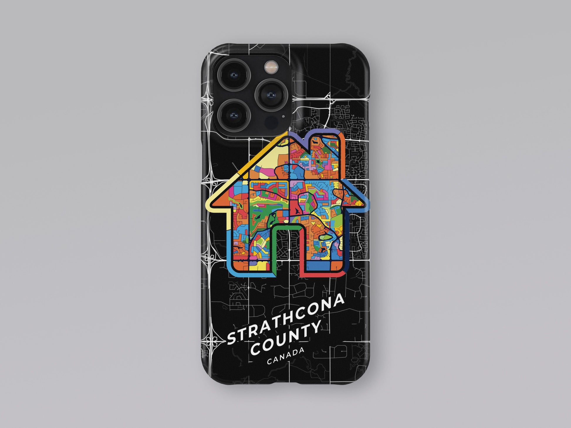 Strathcona County Canada slim phone case with colorful icon 3