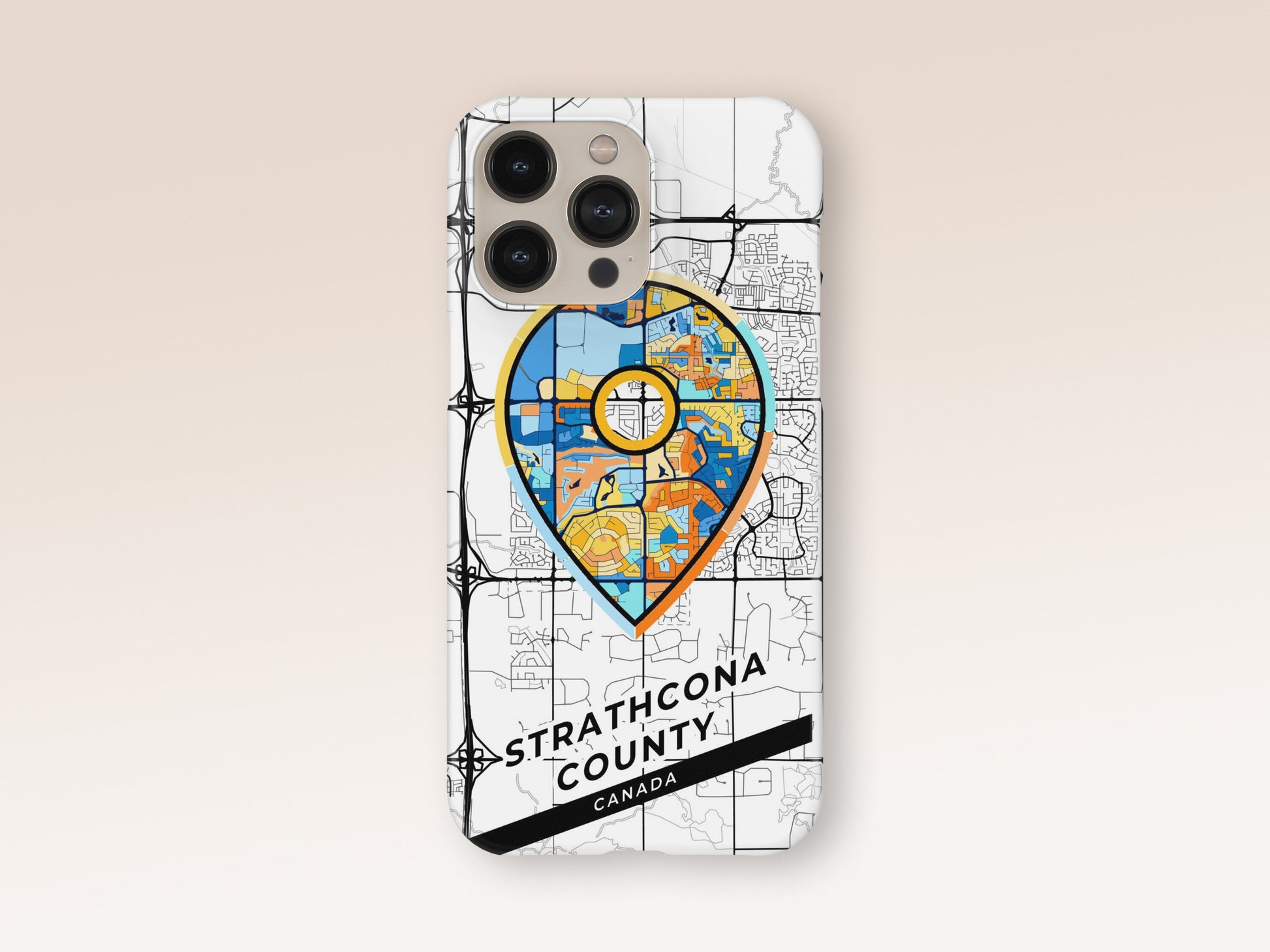 Strathcona County Canada slim phone case with colorful icon 1