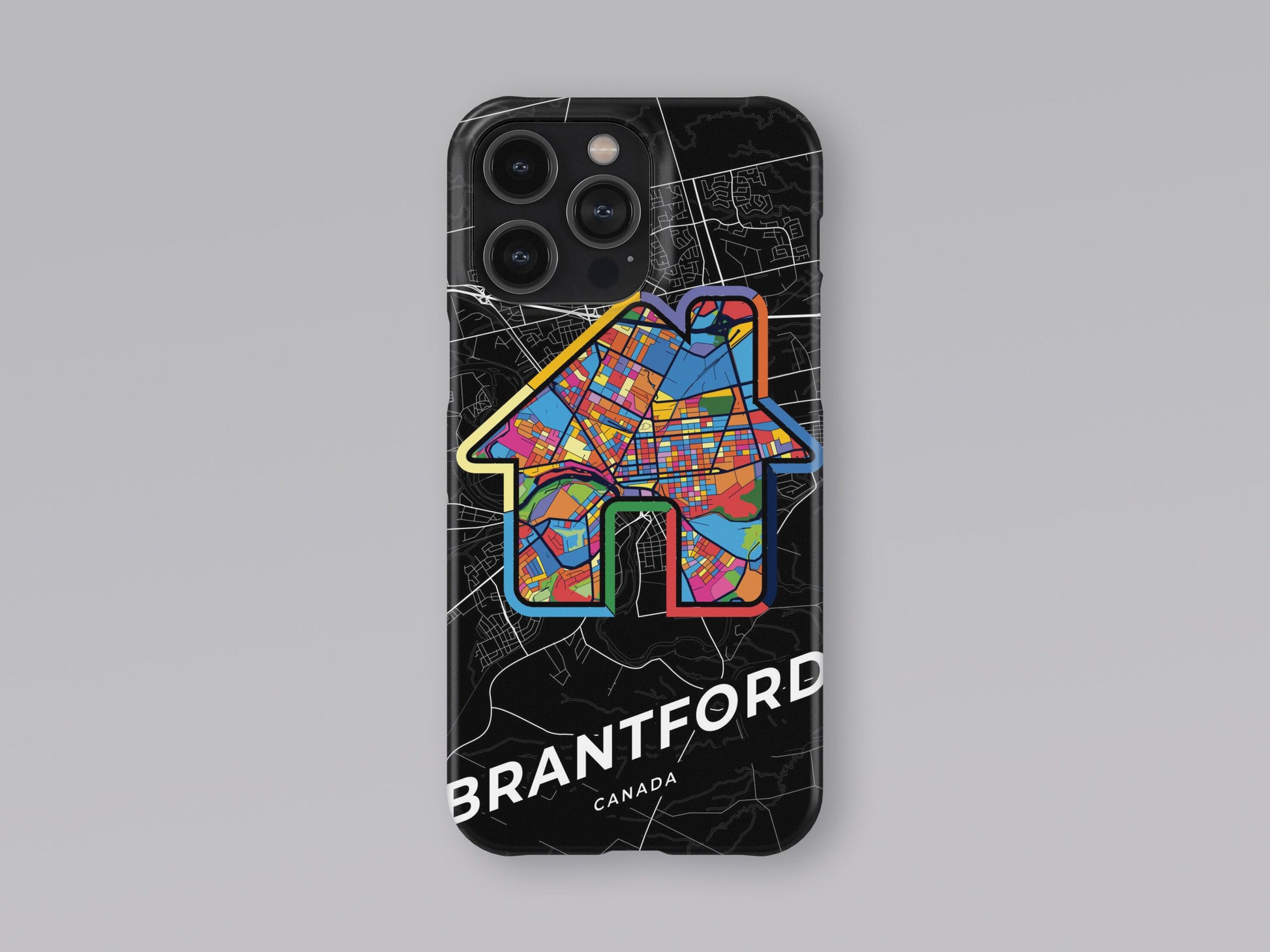 Brantford Canada slim phone case with colorful icon. Birthday, wedding or housewarming gift. Couple match cases. 3