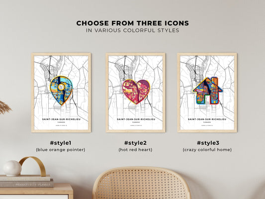 Saint-Jean-Sur-Richelieu Canada maps with colorful icons
