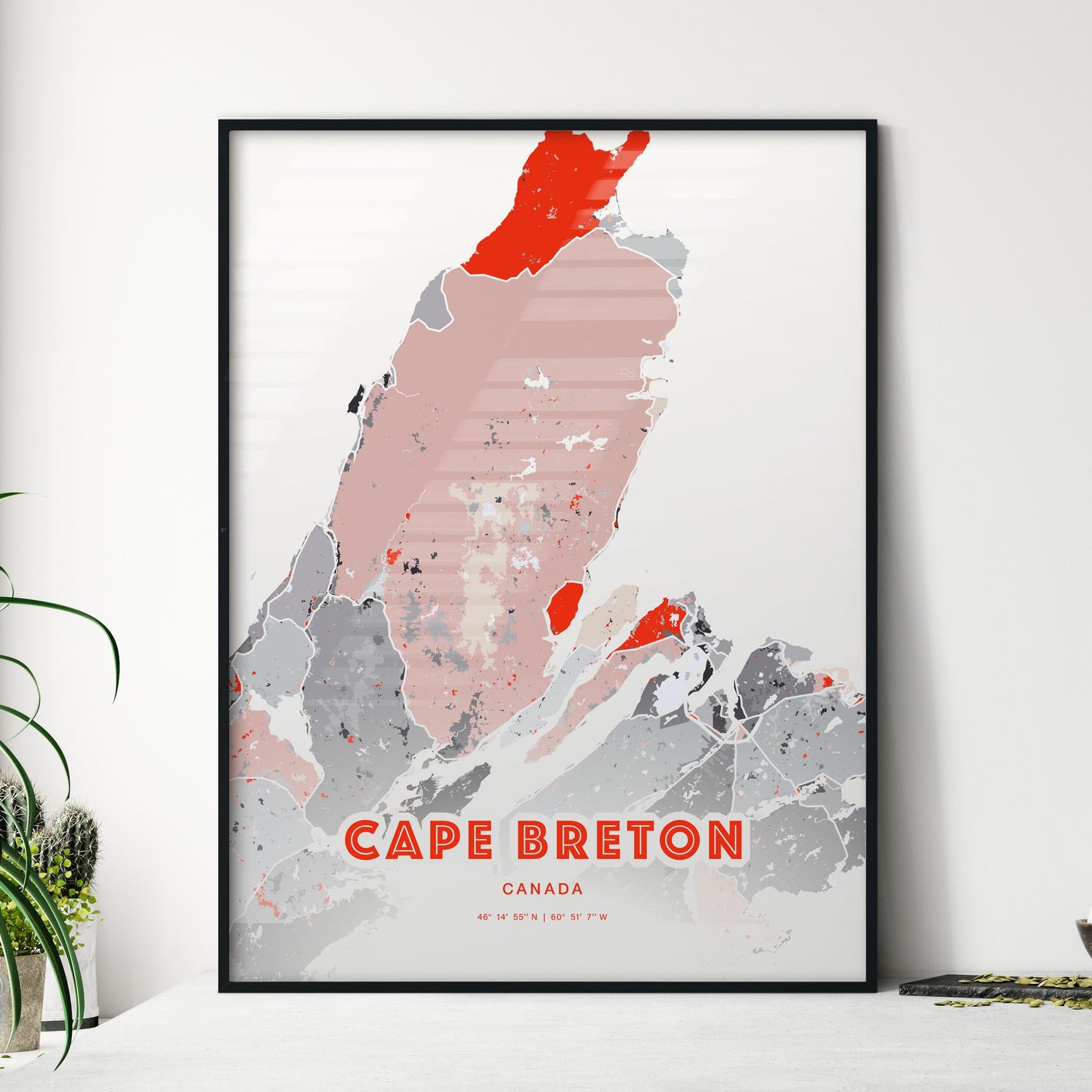Colorful CAPE BRETON CANADA Fine Art Map Modern